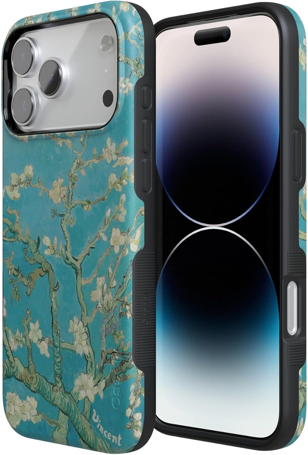 image:imageCasely iPhone 17 Pro Max Case Blue amp White Floral Rose to Fame Bold Protective Design Compatible with MagSafeVan Gogh Almond Blossom Floral