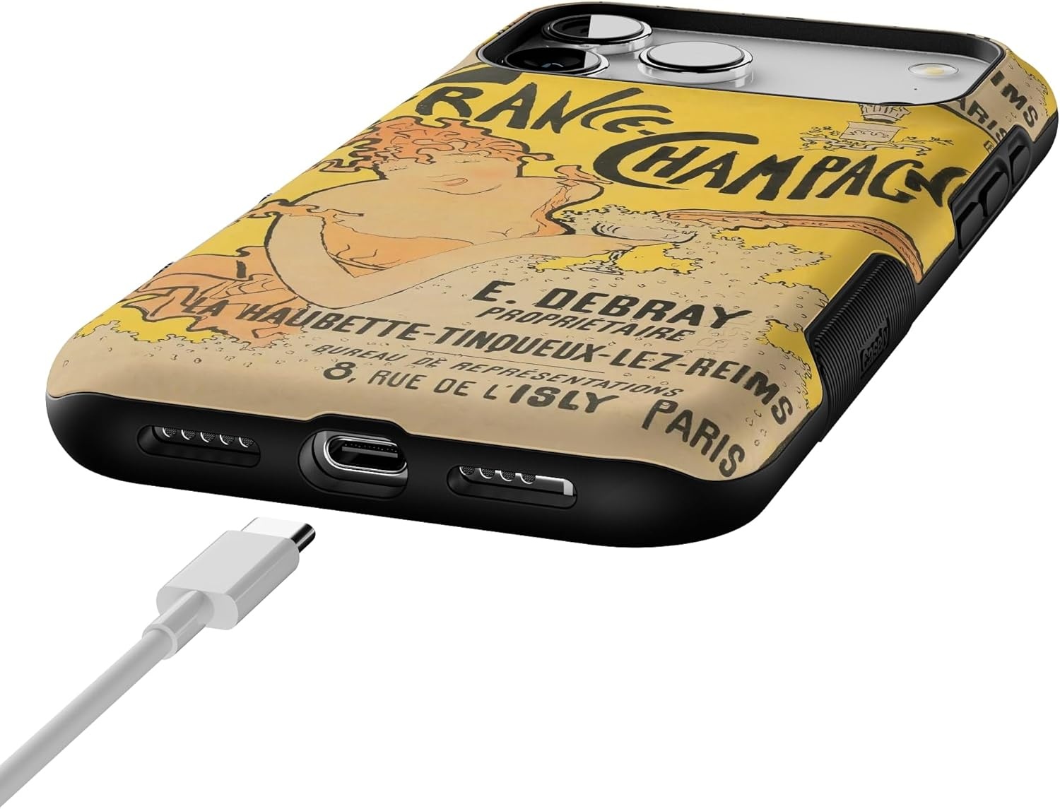 image:imageCasely iPhone 17 Pro Max Case Blue amp White Floral Rose to Fame Bold Protective Design Compatible with MagSafeVan Gogh French Bubbly