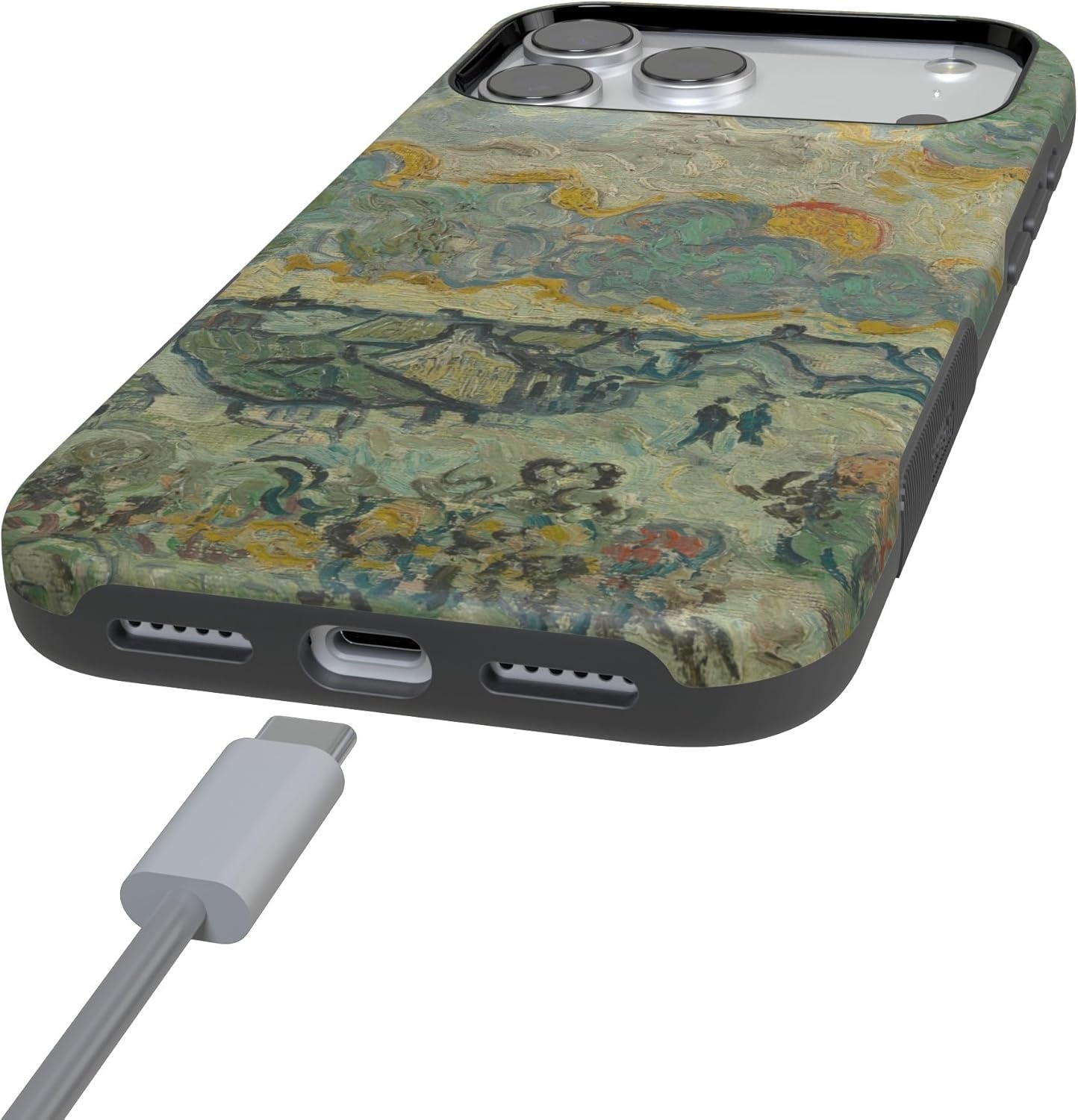 image:imageCasely iPhone 17 Pro Max Case Blue amp White Floral Rose to Fame Bold Protective Design Compatible with MagSafeVan Gogh Reminiscence of Vincent