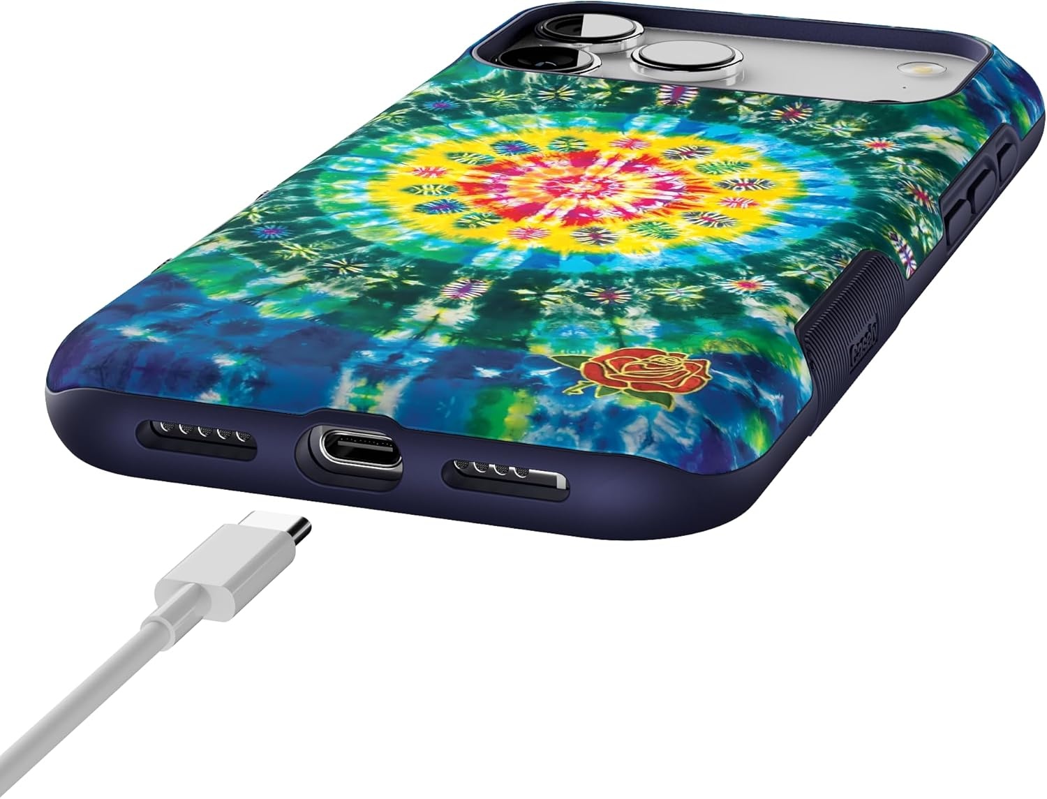 image:imageCasely iPhone 17 Pro Max Case Blue amp White Floral Rose to Fame Bold Protective Design Compatible with MagSafeVeneta Tapestry Grateful Dead Tie Dye