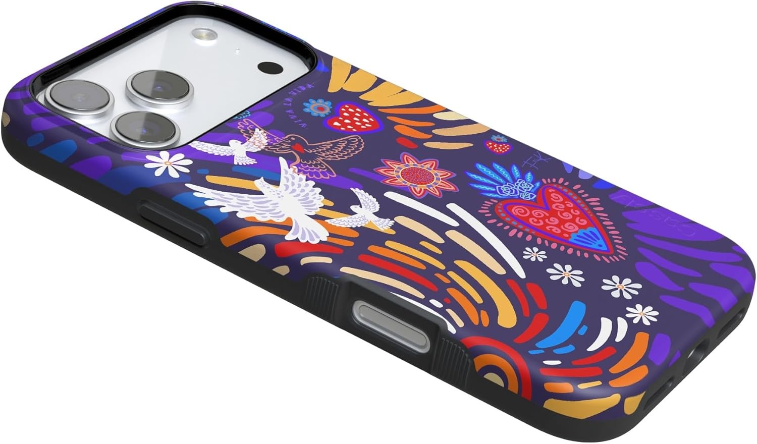 image:imageCasely iPhone 17 Pro Max Case Blue amp White Floral Rose to Fame Bold Protective Design Compatible with MagSafeViva La Vida Frida Kahlo Collage