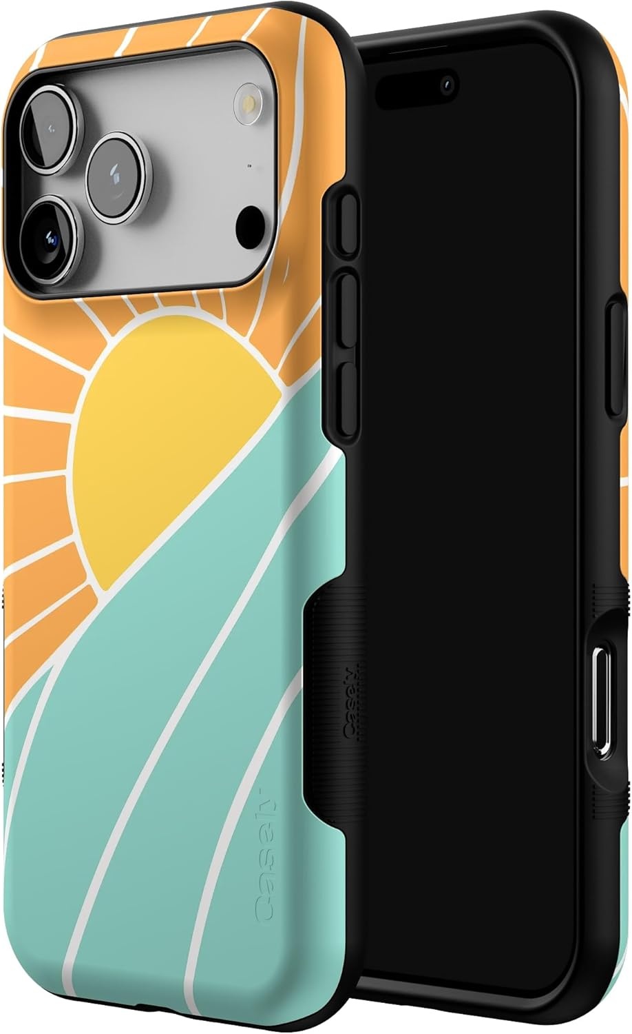 image:imageCasely iPhone 17 Pro Max Case Blue amp White Floral Rose to Fame Bold Protective Design Compatible with MagSafeWaves Rays Sunshine