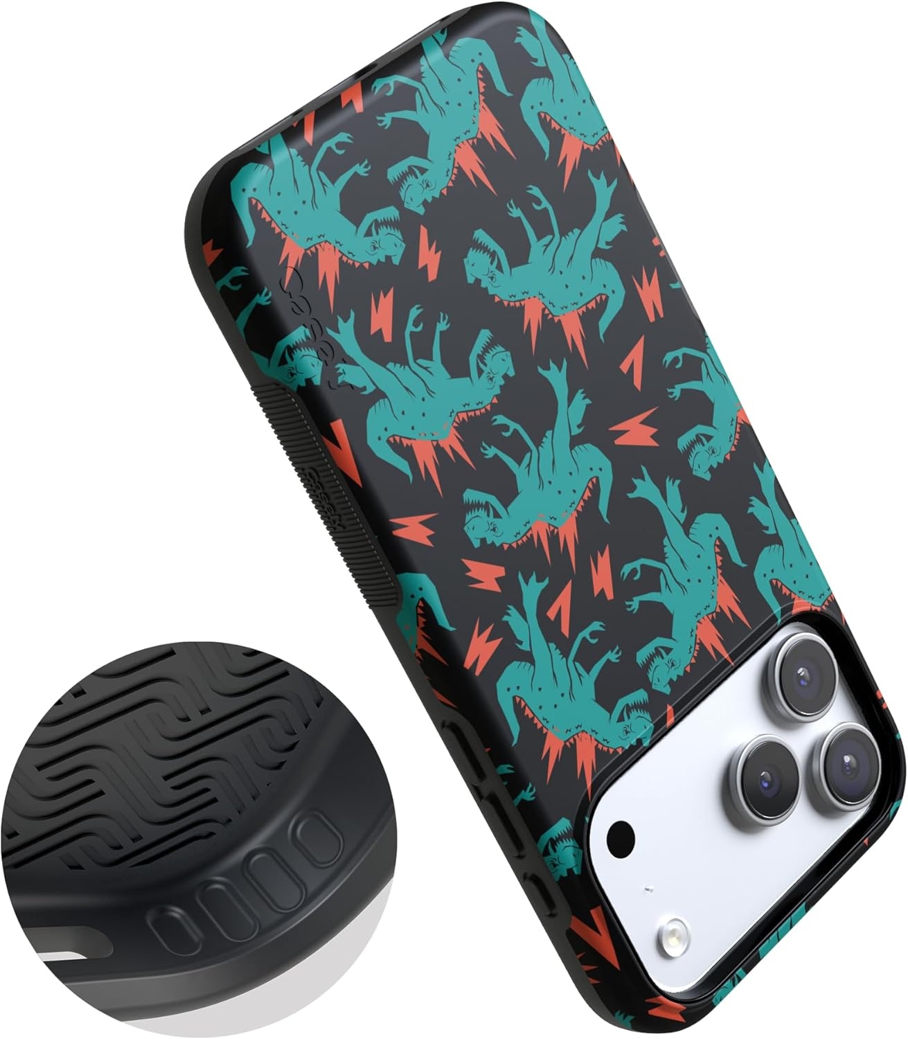image:imageCasely iPhone 17 Pro Max Case Blue amp White Floral Rose to Fame Bold Protective Design Compatible with MagSafeYoure Dinomite Green Dinosaur