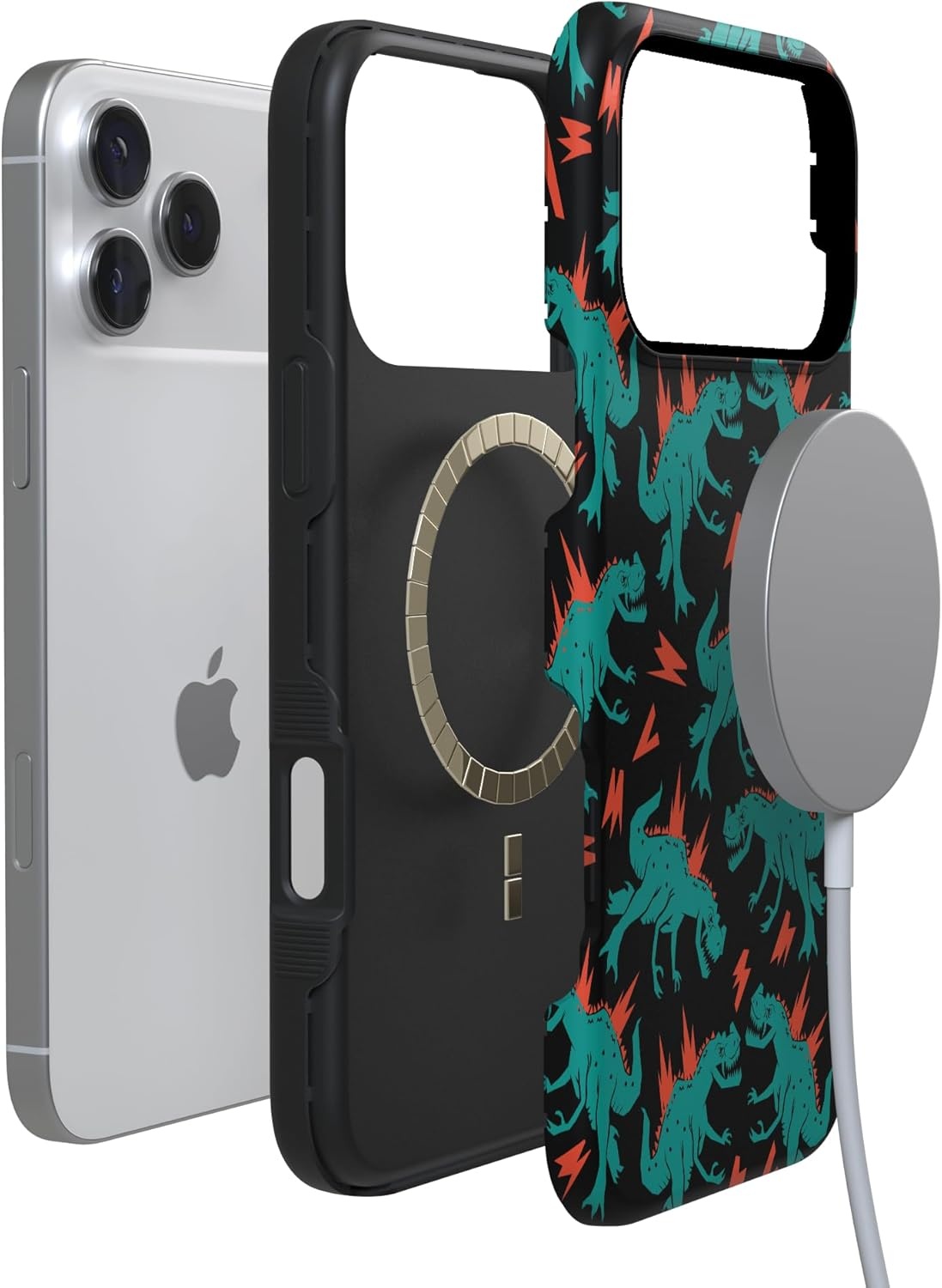 image:imageCasely iPhone 17 Pro Max Case Blue amp White Floral Rose to Fame Bold Protective Design Compatible with MagSafeYoure Dinomite Green Dinosaur