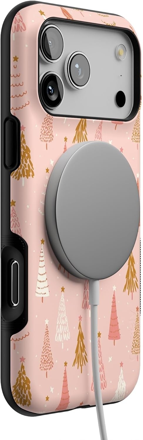 image:imageCasely iPhone 17 Pro Max Case Bubblegum Forest Christmas Tree Bold Protective Design MagSafe Compatible Design