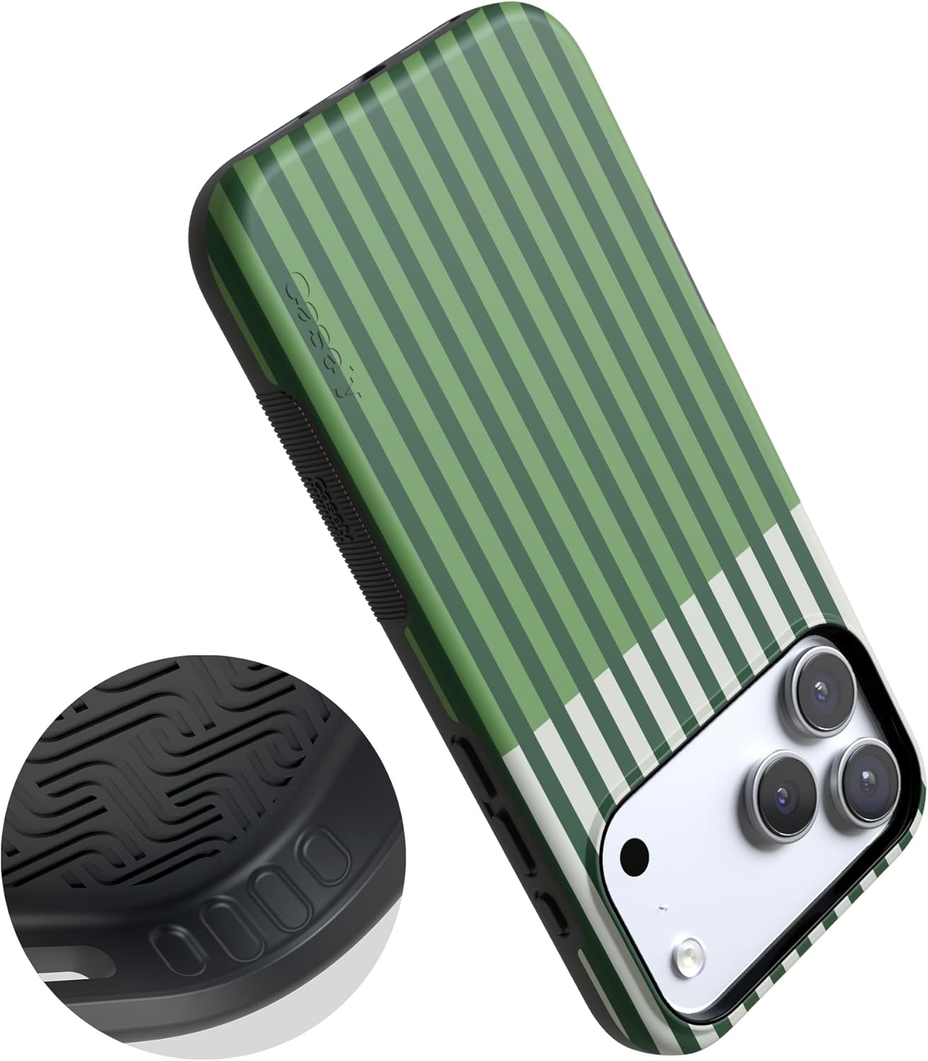 image:imageCasely iPhone 17 Pro Max Case Clubhouse Fairway Stripes Bold Protective Design Compatible with MagSafe