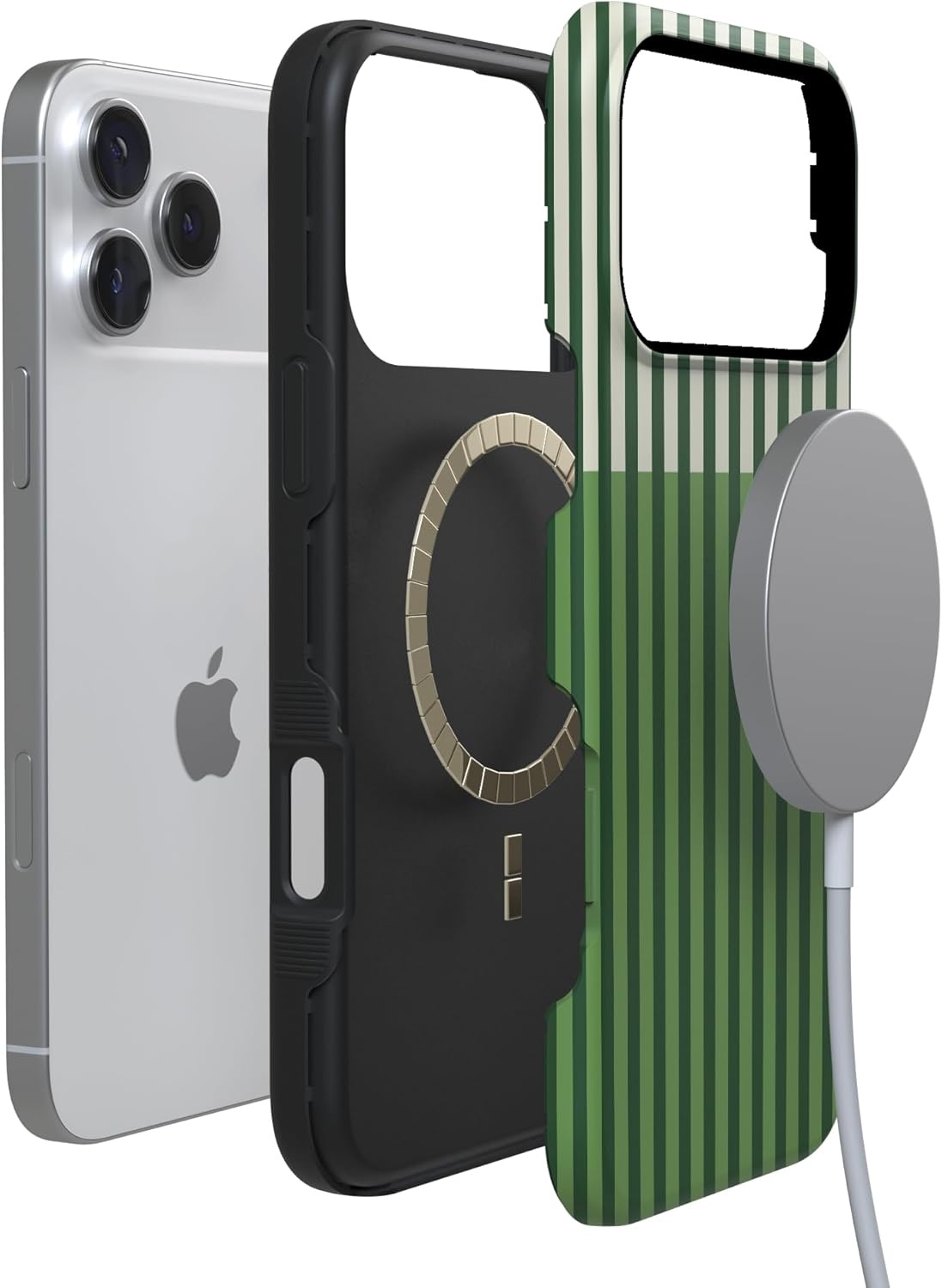 image:imageCasely iPhone 17 Pro Max Case Clubhouse Fairway Stripes Bold Protective Design Compatible with MagSafe