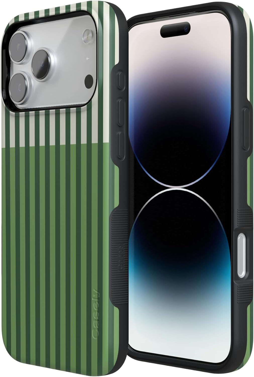 image:imageCasely iPhone 17 Pro Max Case Clubhouse Fairway Stripes Bold Protective Design Compatible with MagSafe
