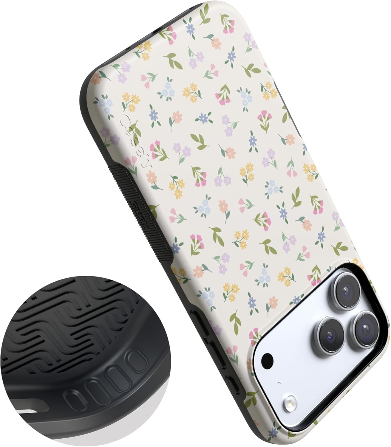 image:imageCasely iPhone 17 Pro Max Case Ditsy Floral Tiny Flowers Bold Protective Design Compatible with MagSafe