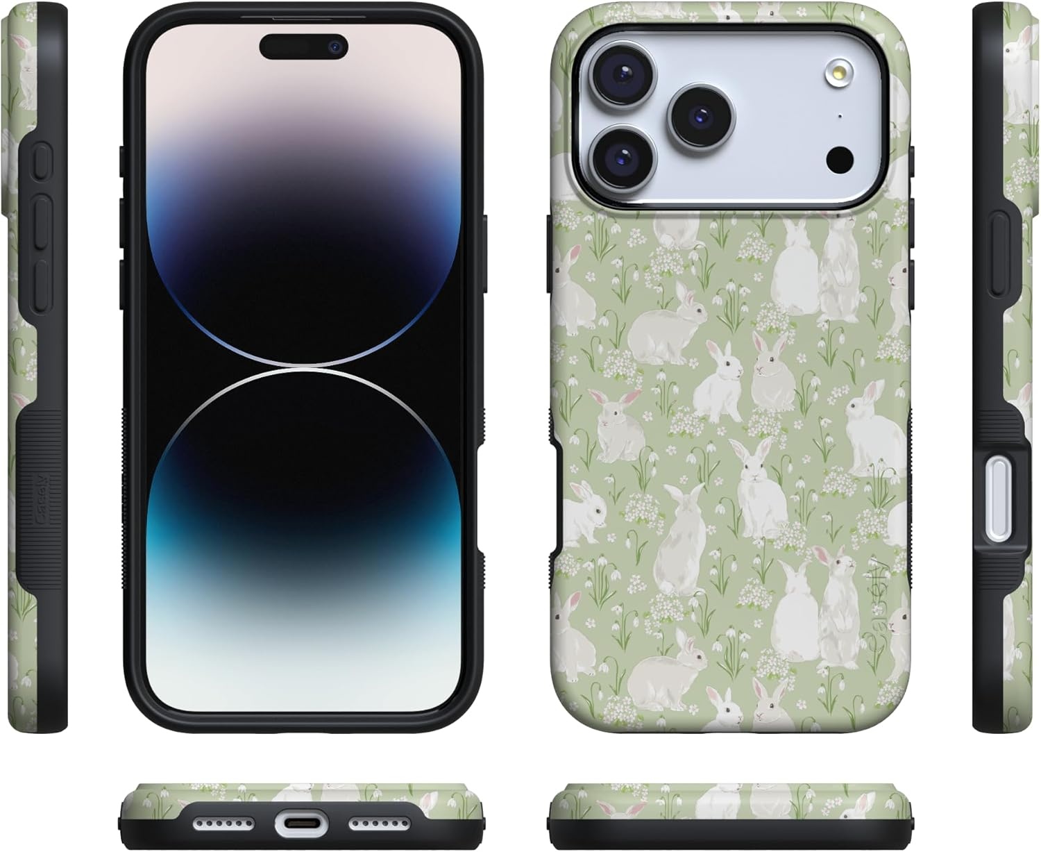 image:imageCasely iPhone 17 Pro Max Case Hop to it Green Bunny Bold Protective Design Compatible with MagSafe