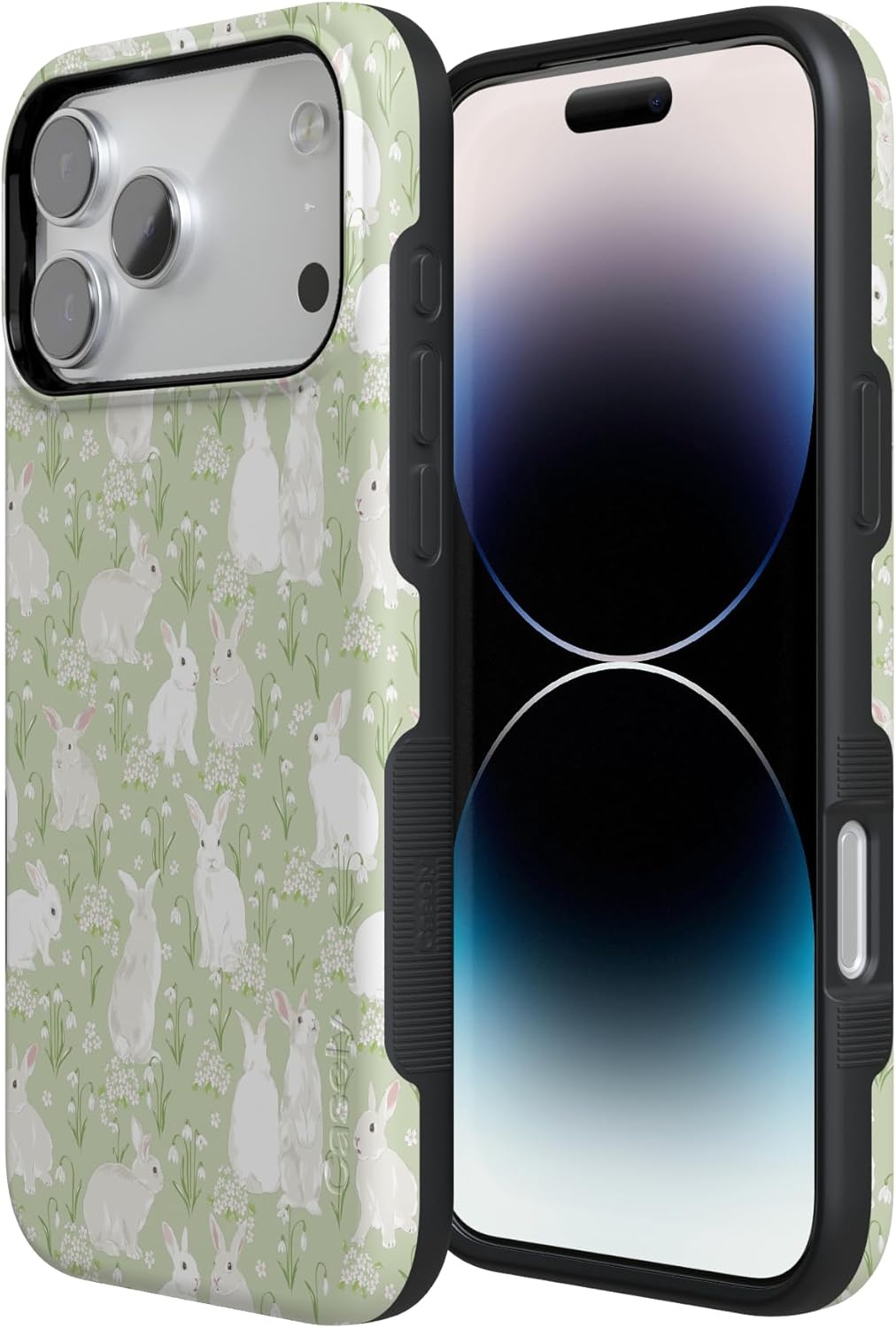 image:imageCasely iPhone 17 Pro Max Case Hop to it Green Bunny Bold Protective Design Compatible with MagSafe