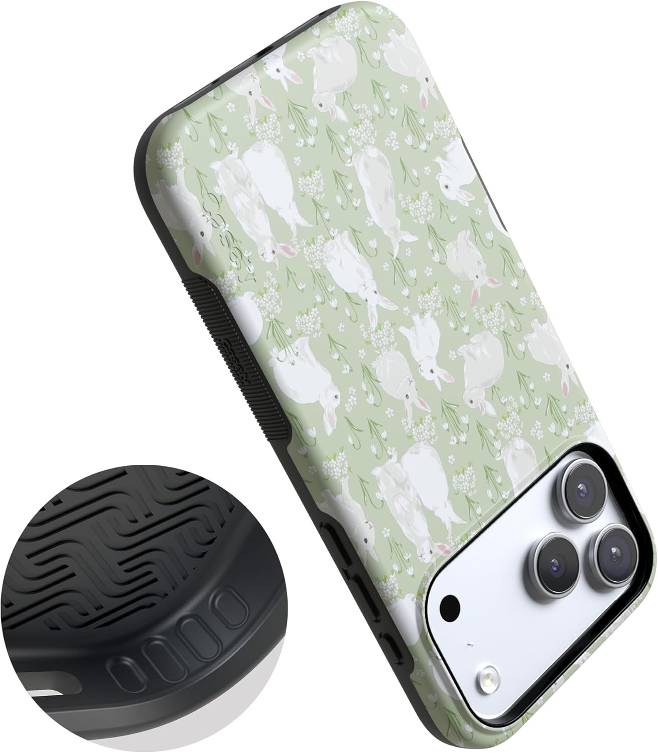 image:imageCasely iPhone 17 Pro Max Case Hop to it Green Bunny Bold Protective Design Compatible with MagSafe