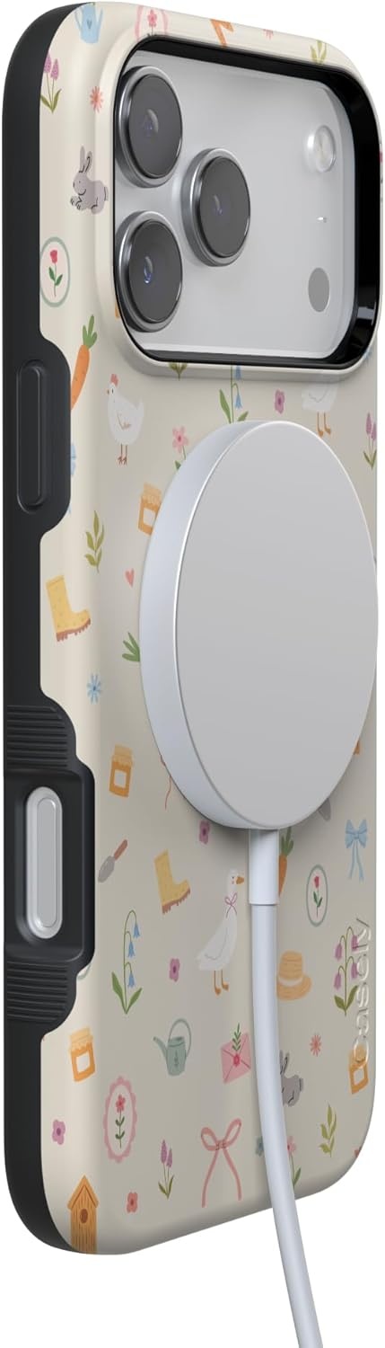 image:imageCasely iPhone 17 Pro Max Case Hoppy Garden Spring Things Bold Protective Design Compatible with MagSafe