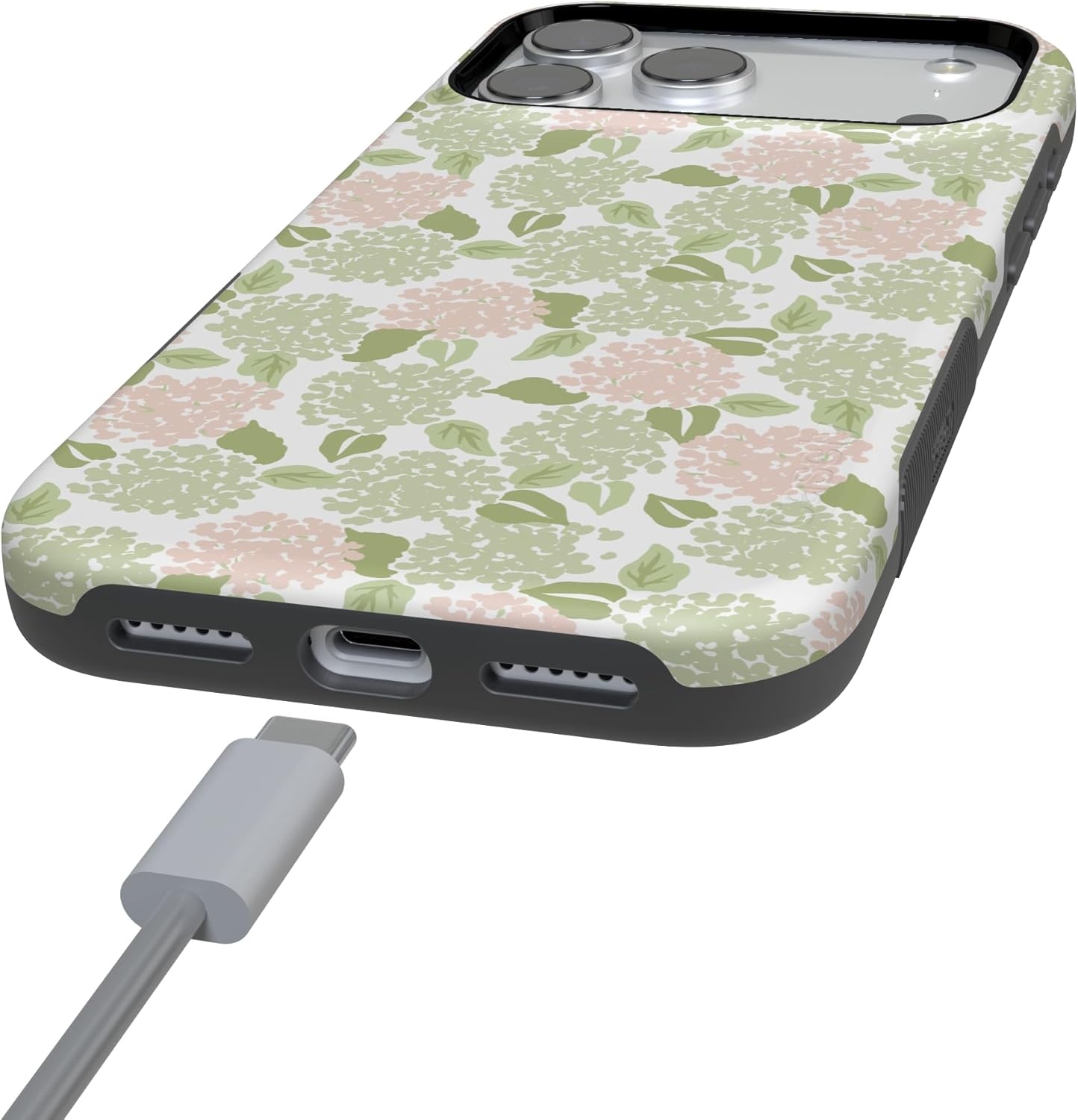 image:imageCasely iPhone 17 Pro Max Case Hydrangea Haze Floral Garden Bold Protective Design Compatible with MagSafe