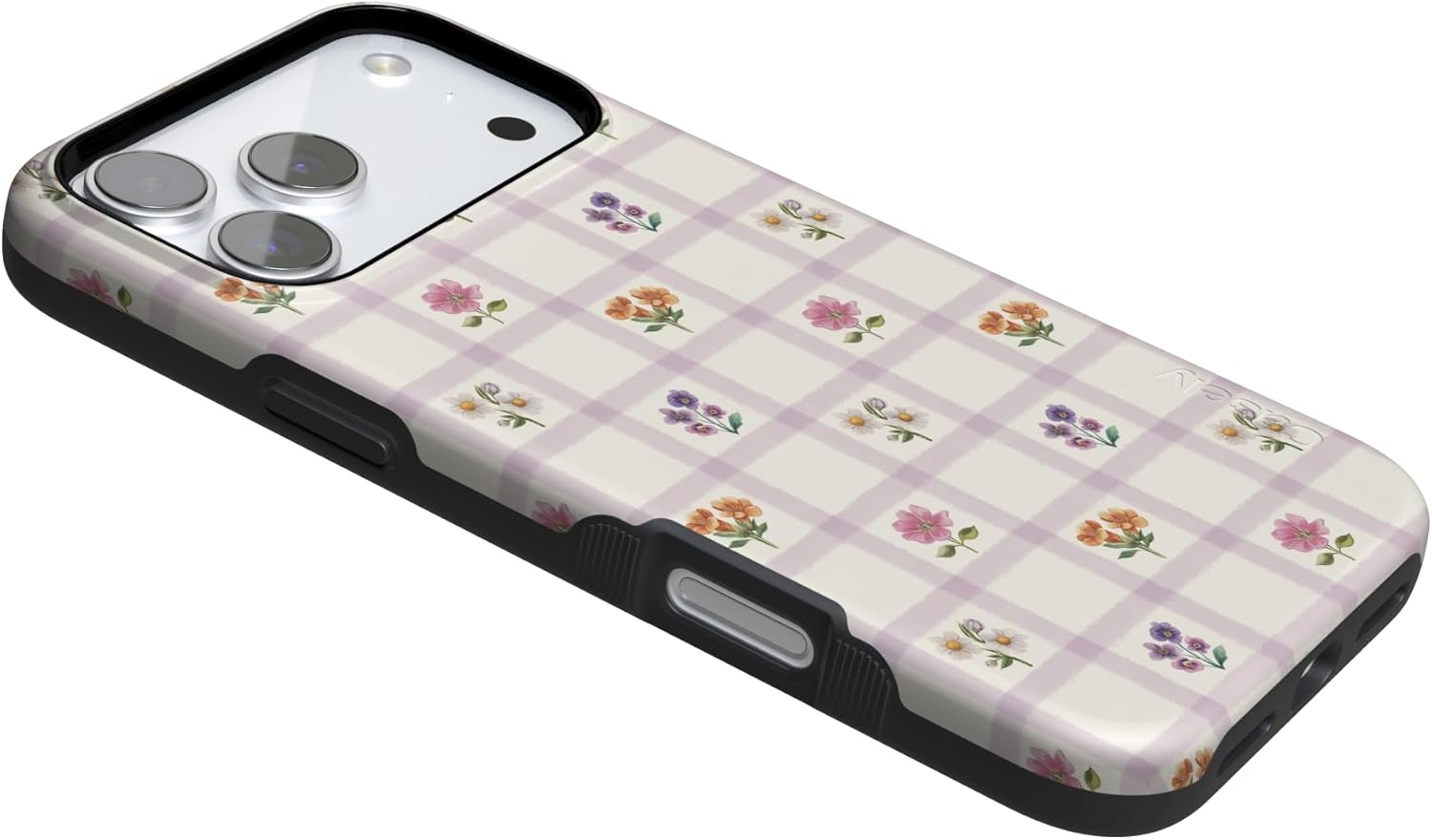 image:imageCasely iPhone 17 Pro Max Case Meadow Check Floral Gingham Bold Protective Design Compatible with MagSafe