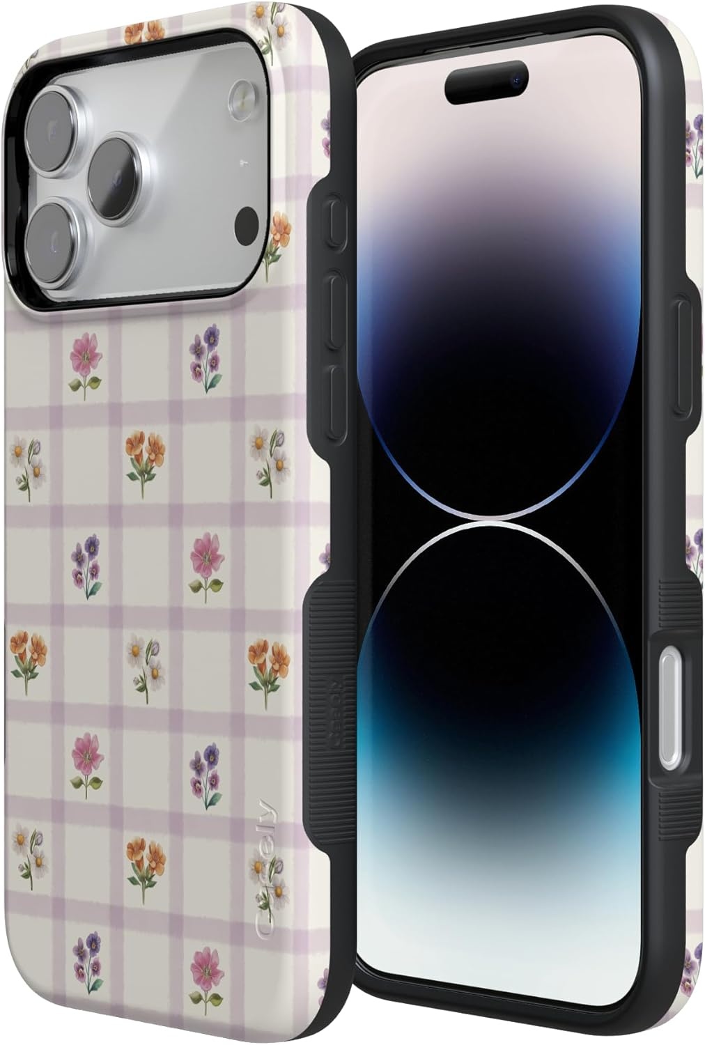 image:imageCasely iPhone 17 Pro Max Case Meadow Check Floral Gingham Bold Protective Design Compatible with MagSafe