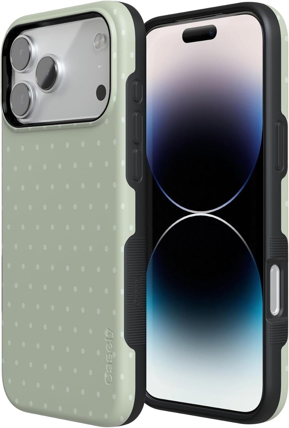 image:imageCasely iPhone 17 Pro Max Case On the Dot Green Polka Dot Bold Protective Design Compatible with MagSafe