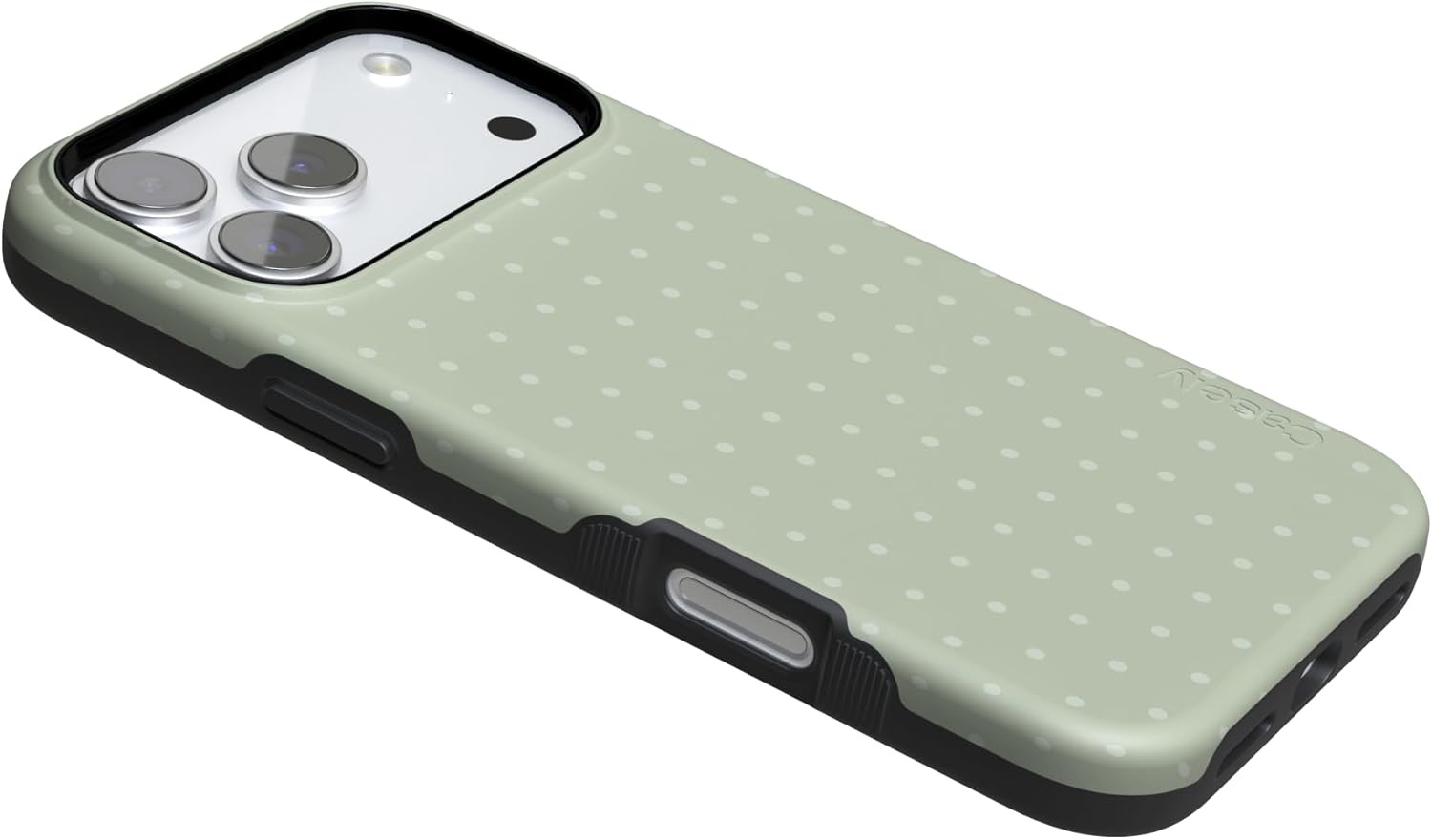image:imageCasely iPhone 17 Pro Max Case On the Dot Green Polka Dot Bold Protective Design Compatible with MagSafe