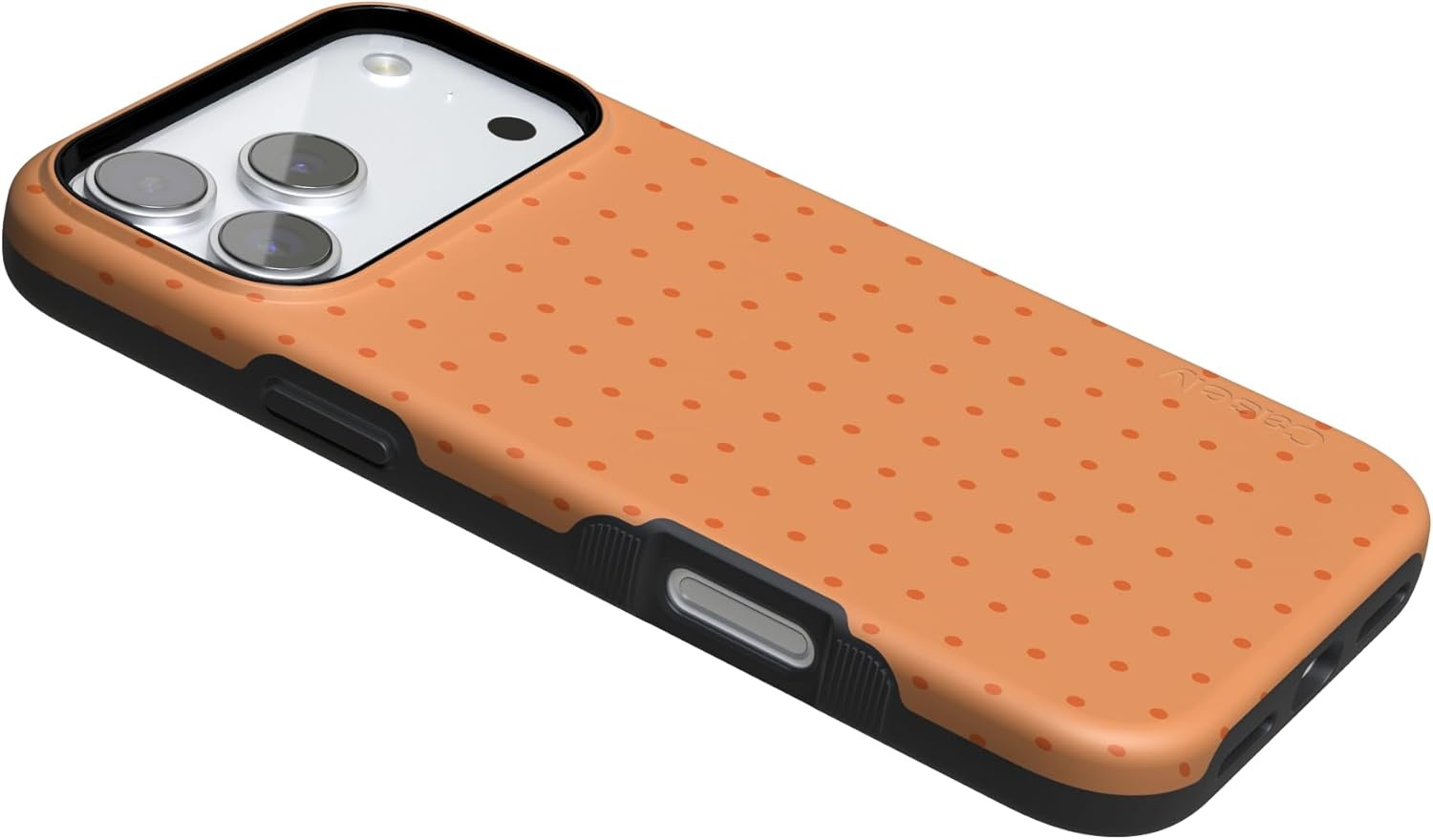 image:imageCasely iPhone 17 Pro Max Case On the Dot Orange Polka Dot Bold Protective Design Compatible with MagSafe