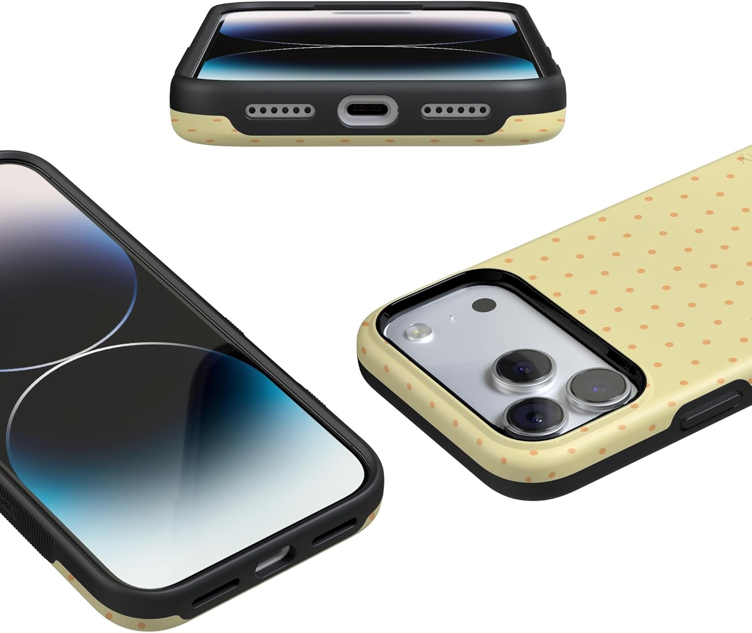 image:imageCasely iPhone 17 Pro Max Case On the Dot Yellow Polka Dot Bold Protective Design Compatible with MagSafe