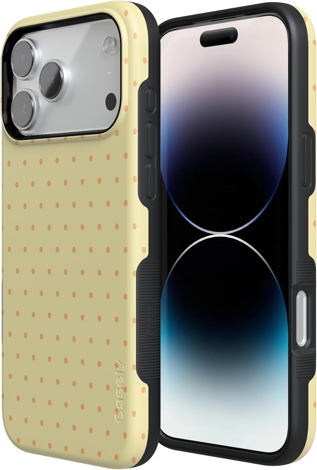 image:imageCasely iPhone 17 Pro Max Case On the Dot Yellow Polka Dot Bold Protective Design Compatible with MagSafe