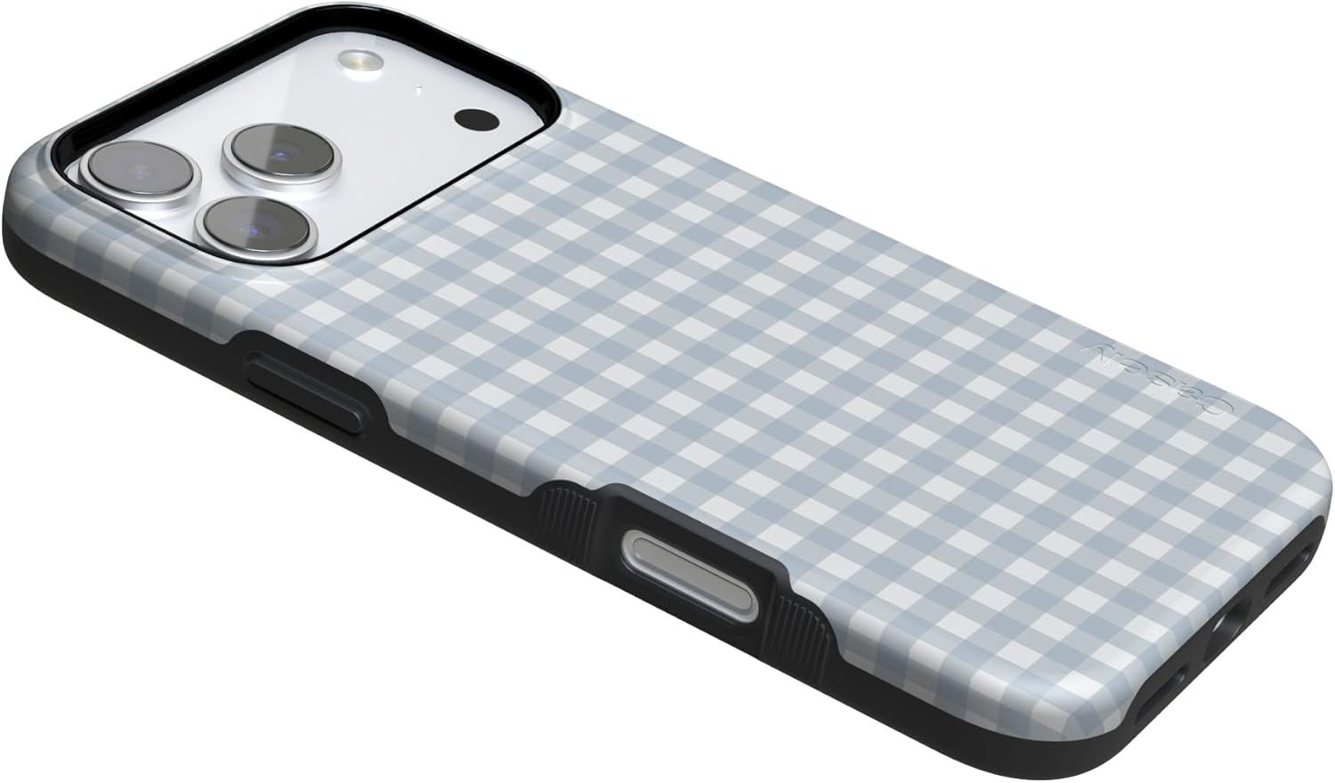 image:imageCasely iPhone 17 Pro Max Case Pastel Picnic Blue Gingham Bold Protective Design Compatible with MagSafe