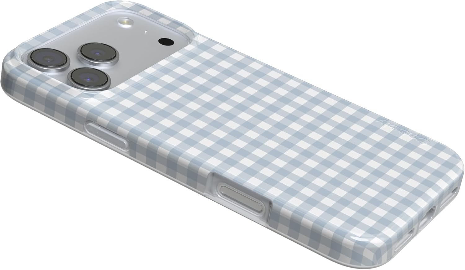 image:imageCasely iPhone 17 Pro Max Case Pastel Picnic Blue Gingham Compatible with MagSafe Classic Ultra Thin Design