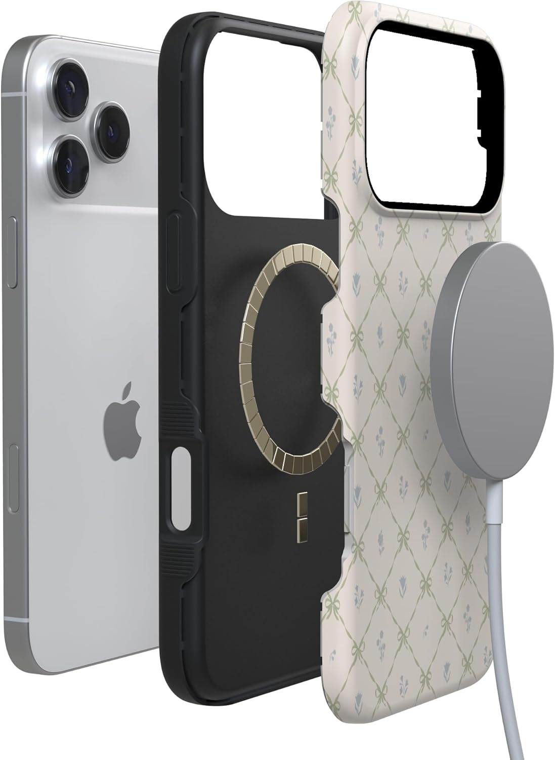 image:imageCasely iPhone 17 Pro Max Case Petite Petals Floral Dainty Lattice Bold Protective Design Compatible with MagSafe