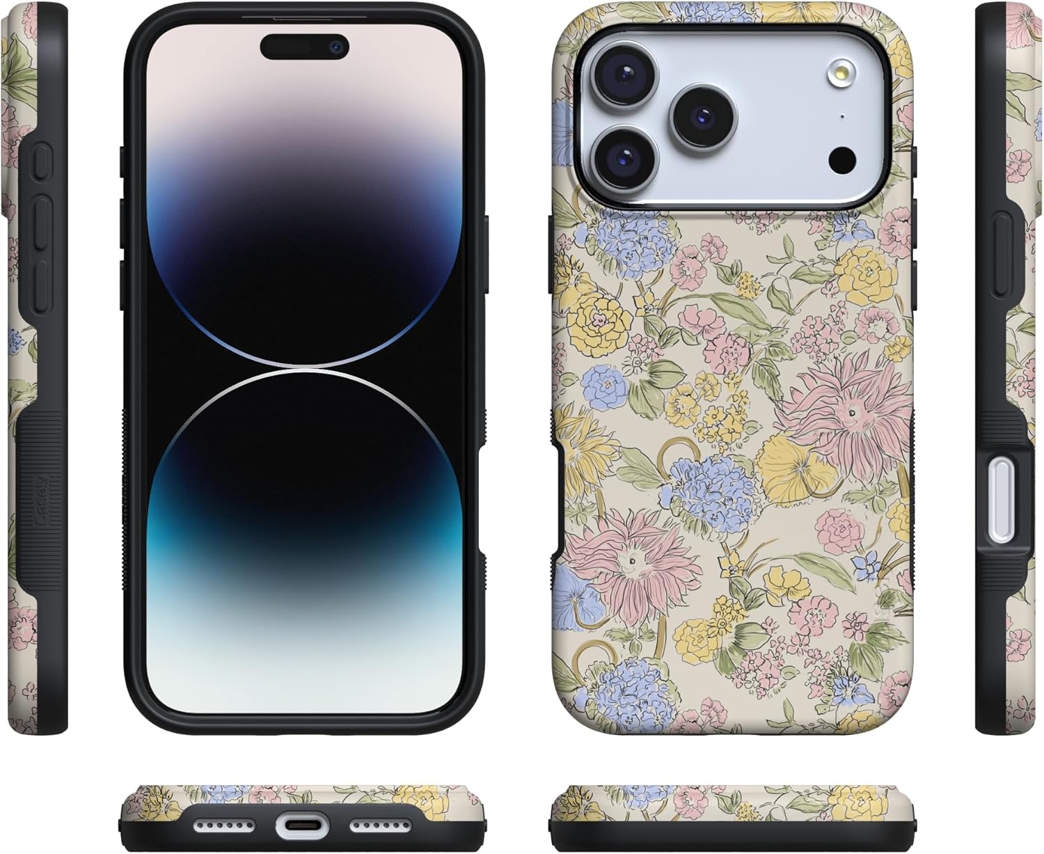 image:imageCasely iPhone 17 Pro Max Case Prairie Blooms Pastel Floral Bold Protective Design Compatible with MagSafe