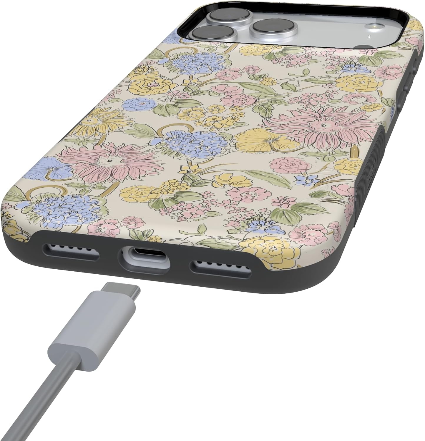 image:imageCasely iPhone 17 Pro Max Case Prairie Blooms Pastel Floral Bold Protective Design Compatible with MagSafe