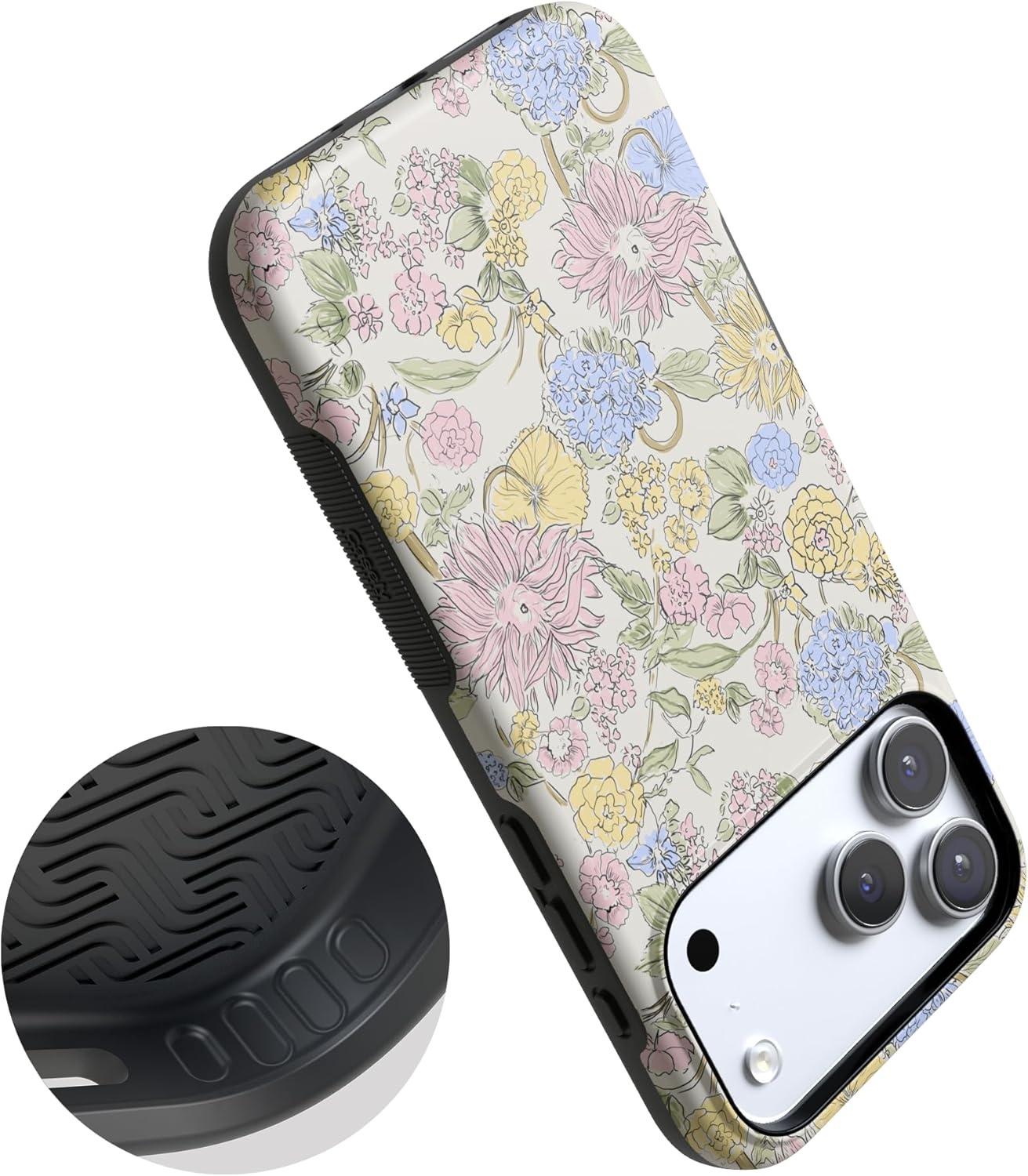 image:imageCasely iPhone 17 Pro Max Case Prairie Blooms Pastel Floral Bold Protective Design Compatible with MagSafe