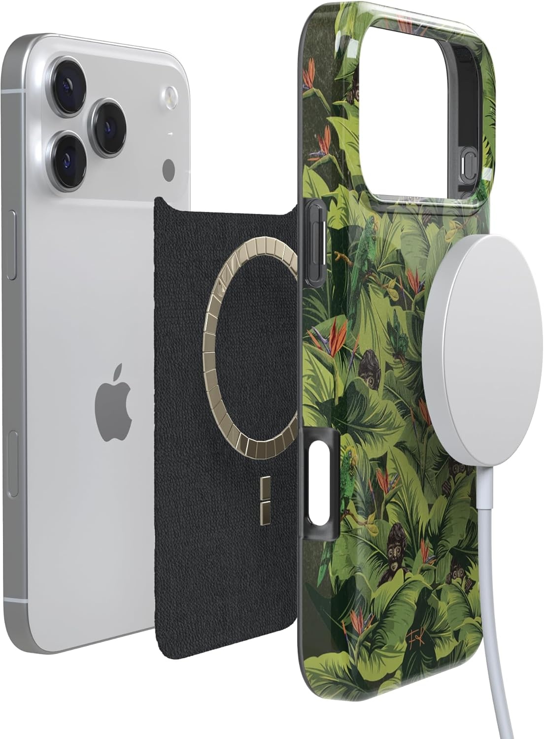 image:imageCasely iPhone 17 Pro Max Case Sneaky Monkeys Frida Kahlo Jungle Floral Compatible with MagSafe Classic Ultra Thin Design