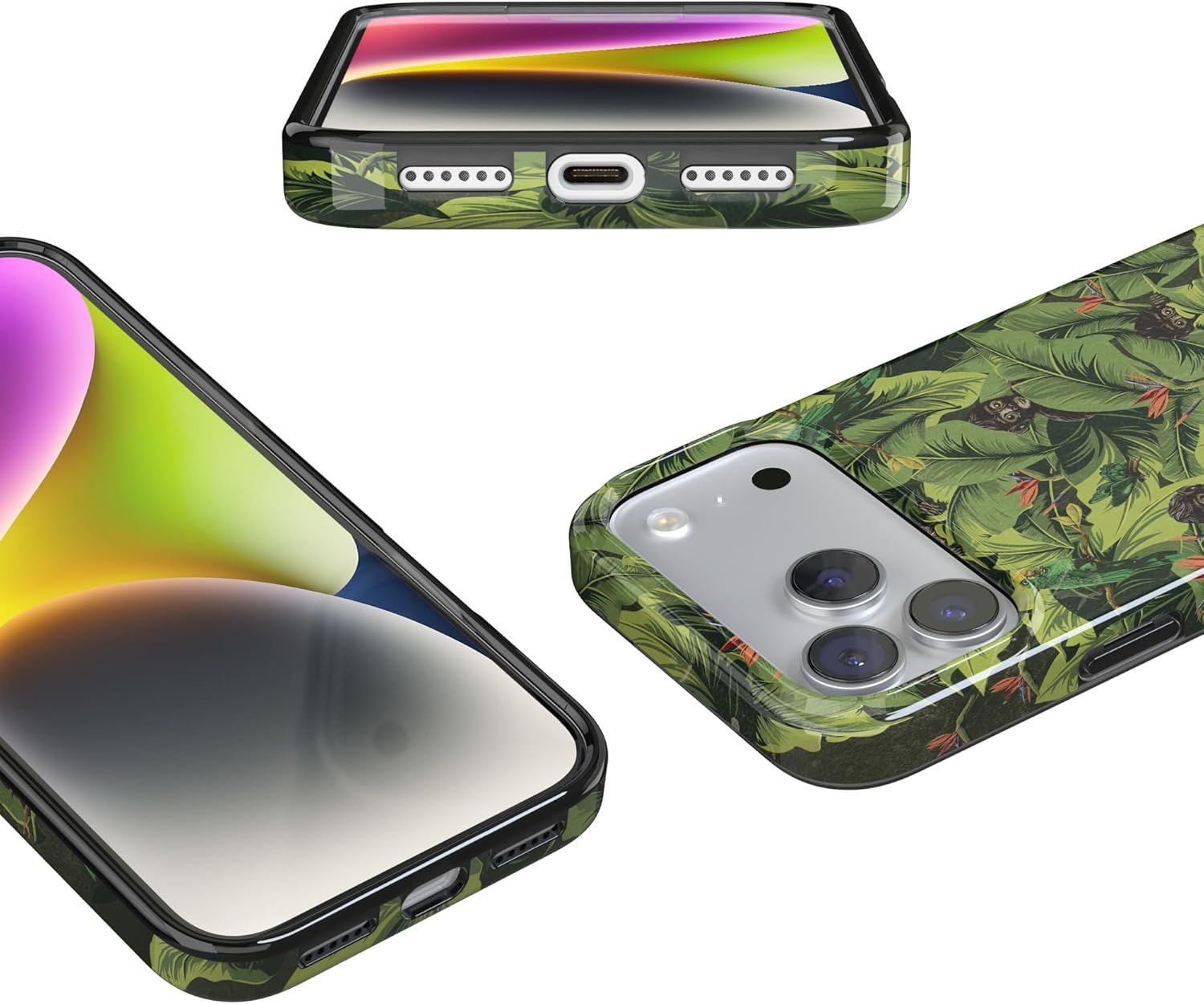 image:imageCasely iPhone 17 Pro Max Case Sneaky Monkeys Frida Kahlo Jungle Floral Compatible with MagSafe Classic Ultra Thin Design