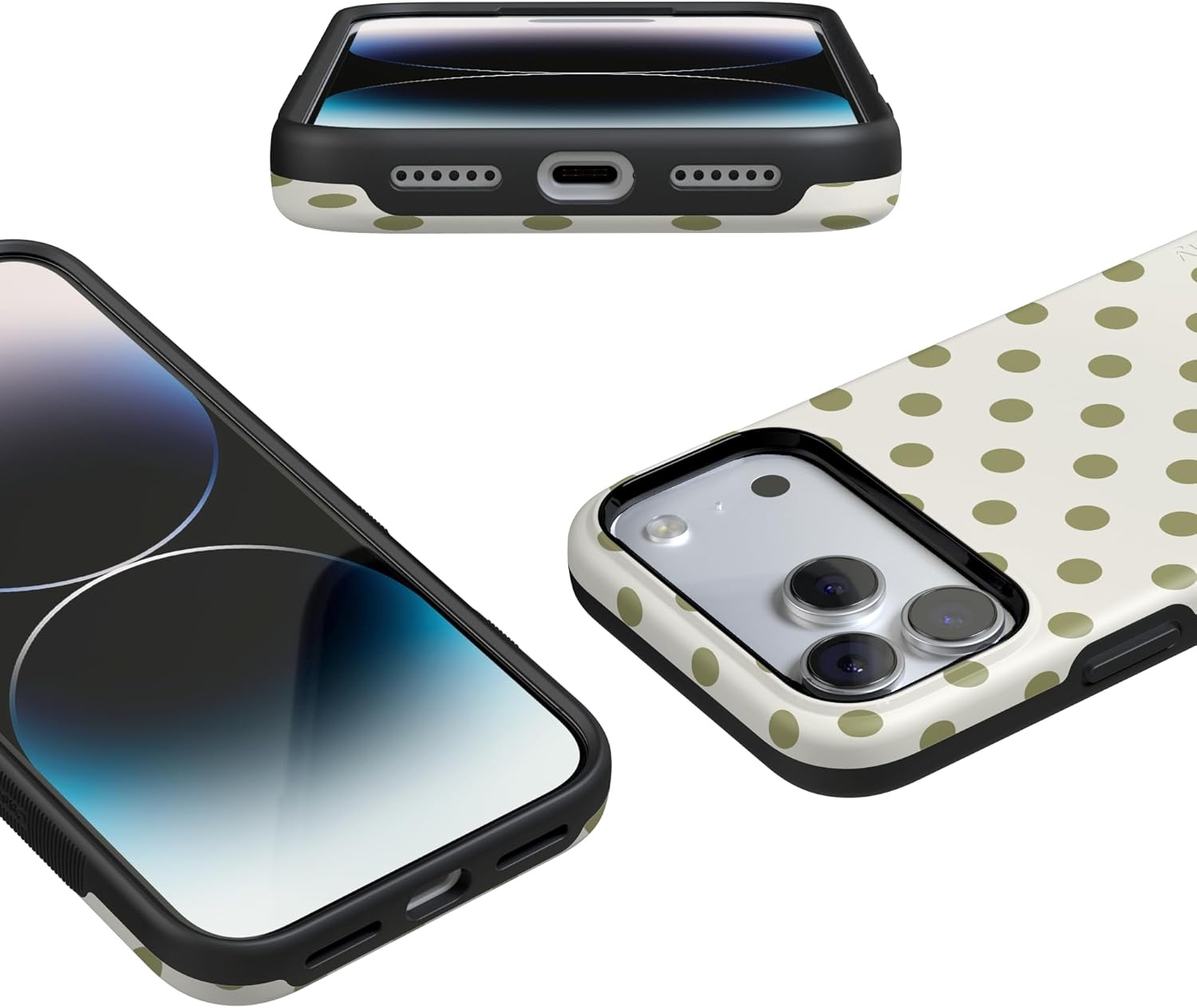 image:imageCasely iPhone 17 Pro Max Case Spotted in SoHo Green Polka Dot Bold Protective Design Compatible with MagSafe