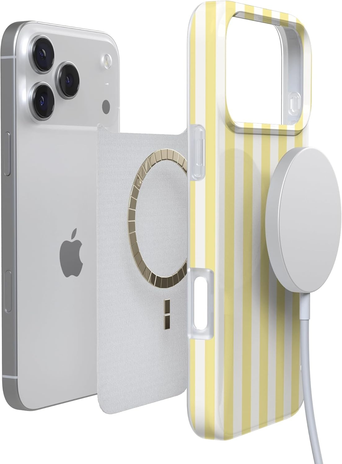 image:imageCasely iPhone 17 Pro Max Case Sunday Best Yellow Stripes Compatible with MagSafe Classic Ultra Slim Design