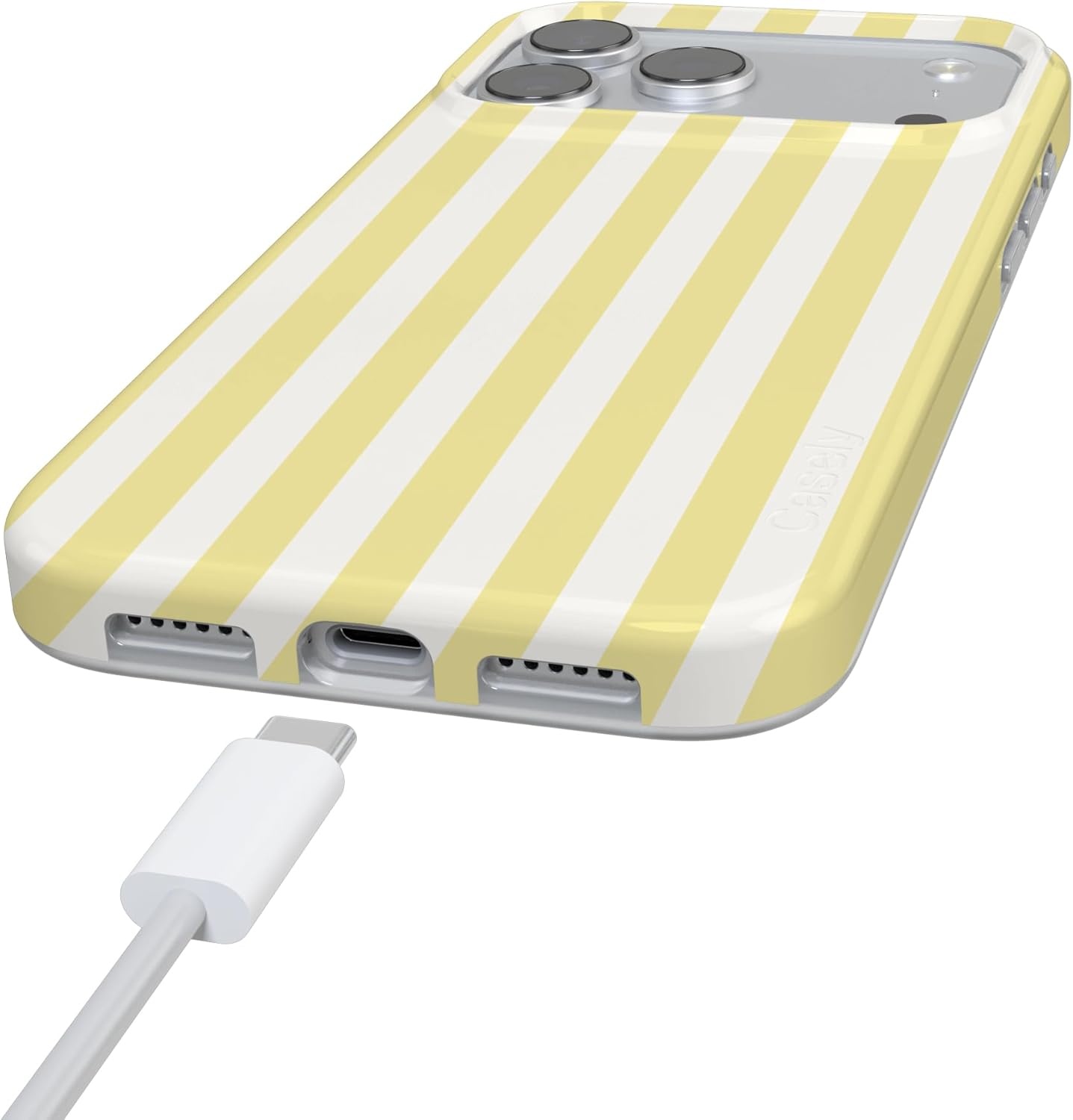 image:imageCasely iPhone 17 Pro Max Case Sunday Best Yellow Stripes Compatible with MagSafe Classic Ultra Slim Design