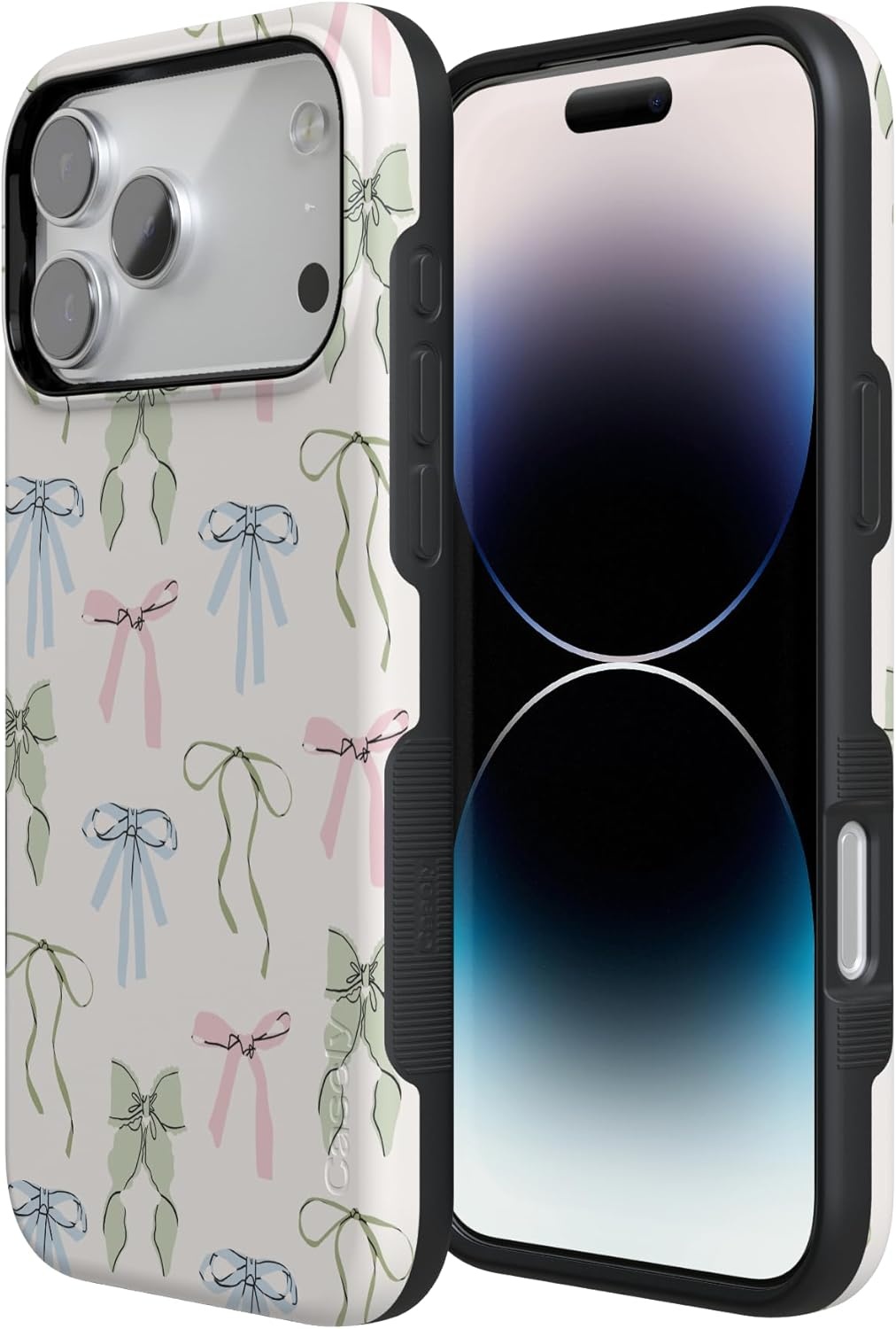 image:imageCasely iPhone 17 Pro Max Case Whimsy Girlie Pastel Bows Bold Protective Design Compatible with MagSafe