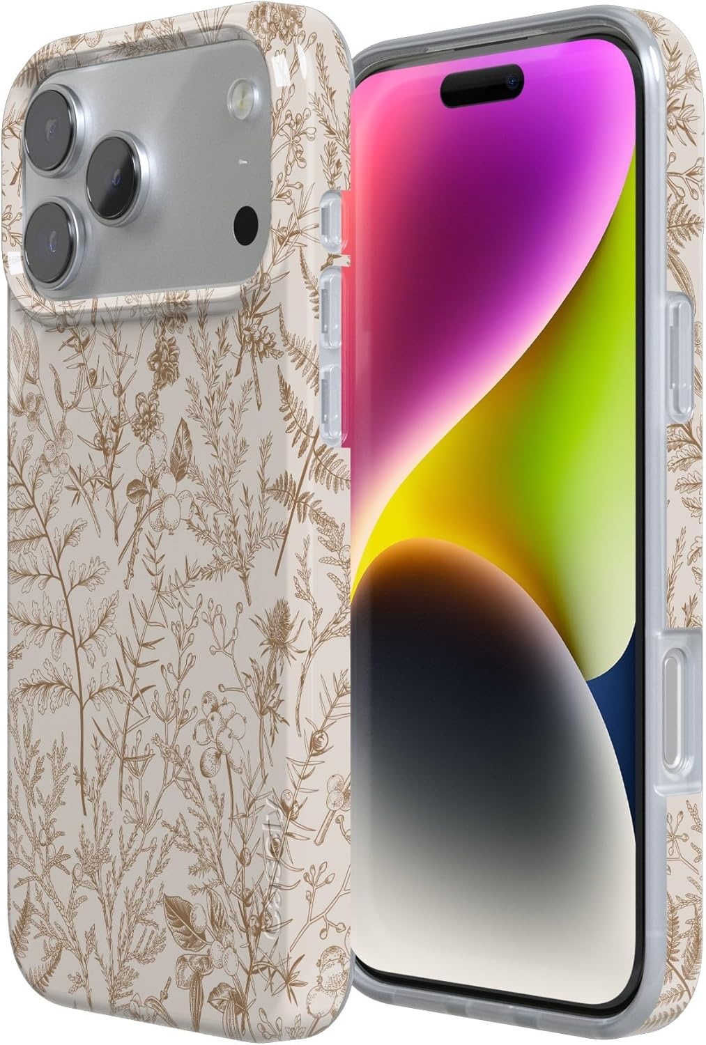 image:imageCasely iPhone 17 Pro Max Case Youre Dinomite Green Dinosaur Compatible with MagSafe Classic Ultra Thin DesignBeige Garden Neutral Floral