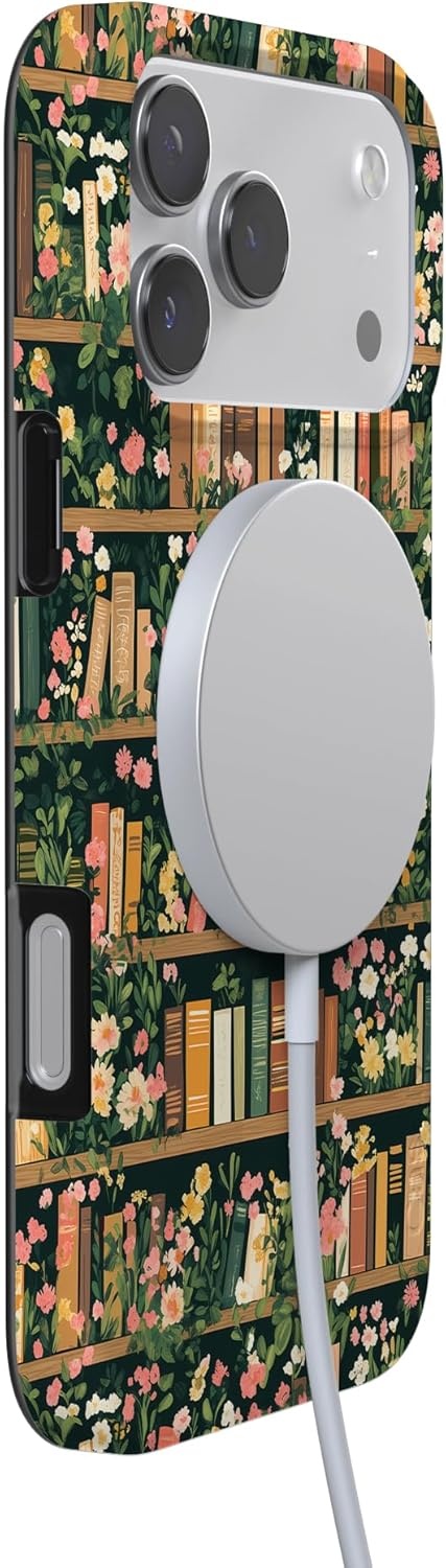 image:imageCasely iPhone 17 Pro Max Case Youre Dinomite Green Dinosaur Compatible with MagSafe Classic Ultra Thin DesignBook Nook Floral Library