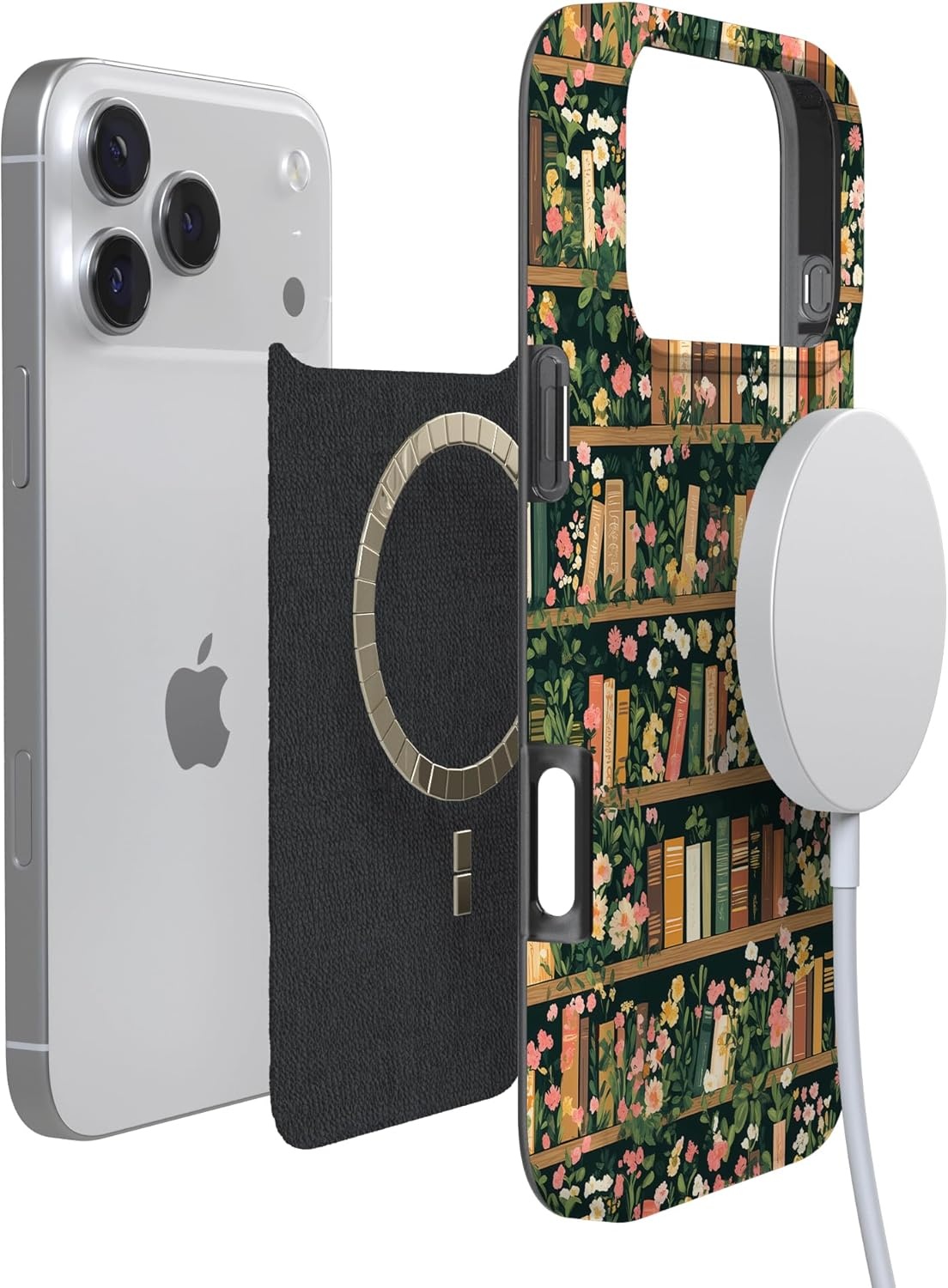 image:imageCasely iPhone 17 Pro Max Case Youre Dinomite Green Dinosaur Compatible with MagSafe Classic Ultra Thin DesignBook Nook Floral Library