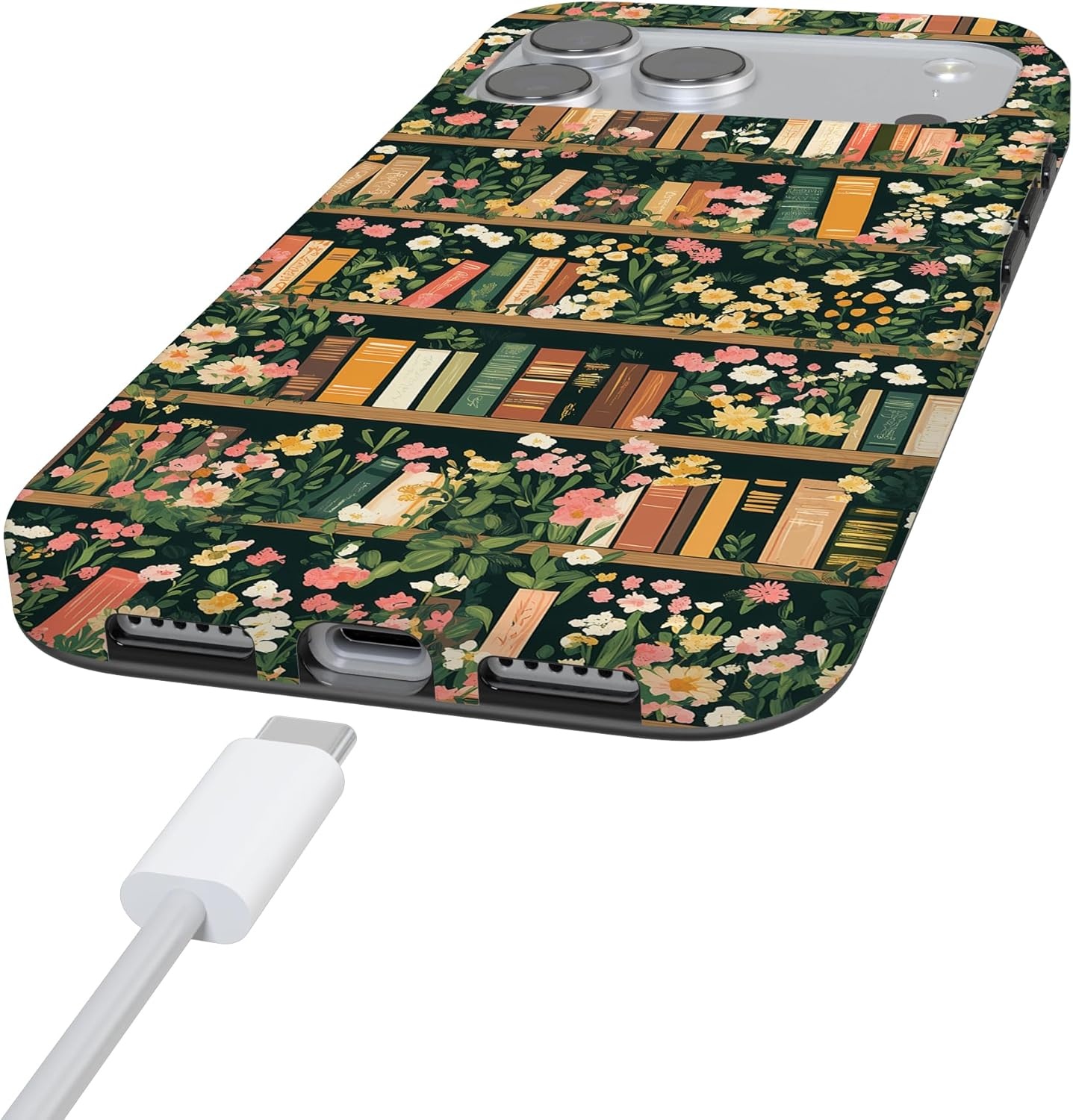 image:imageCasely iPhone 17 Pro Max Case Youre Dinomite Green Dinosaur Compatible with MagSafe Classic Ultra Thin DesignBook Nook Floral Library