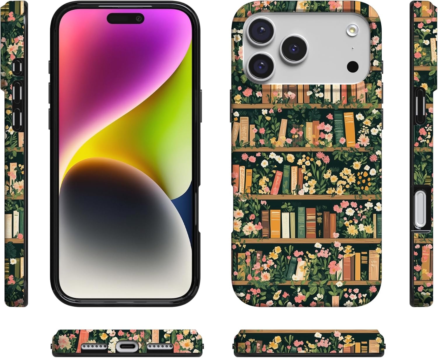 image:imageCasely iPhone 17 Pro Max Case Youre Dinomite Green Dinosaur Compatible with MagSafe Classic Ultra Thin DesignBook Nook Floral Library