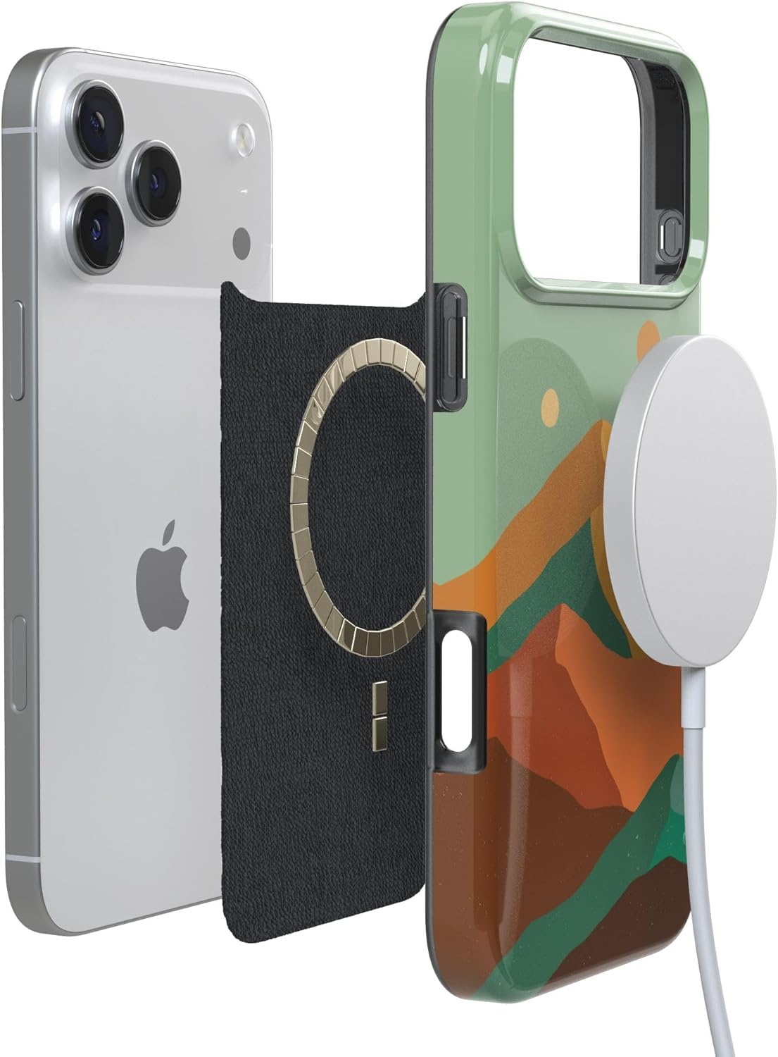 image:imageCasely iPhone 17 Pro Max Case Youre Dinomite Green Dinosaur Compatible with MagSafe Classic Ultra Thin DesignEndless Peaks Colorblock Mountain