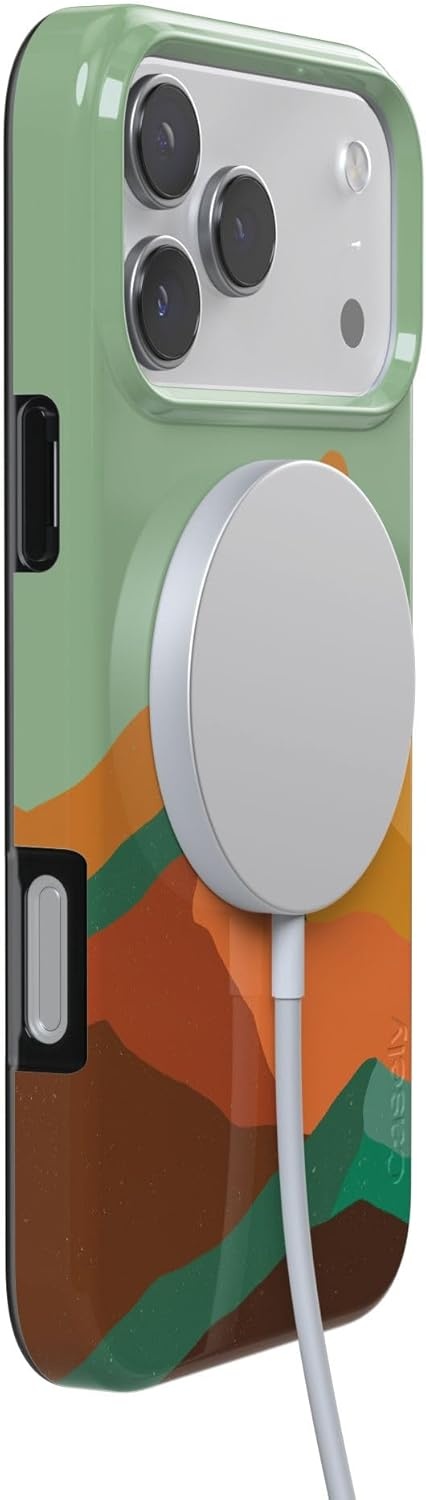 image:imageCasely iPhone 17 Pro Max Case Youre Dinomite Green Dinosaur Compatible with MagSafe Classic Ultra Thin DesignEndless Peaks Colorblock Mountain