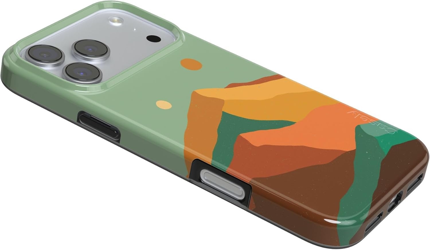 image:imageCasely iPhone 17 Pro Max Case Youre Dinomite Green Dinosaur Compatible with MagSafe Classic Ultra Thin DesignEndless Peaks Colorblock Mountain