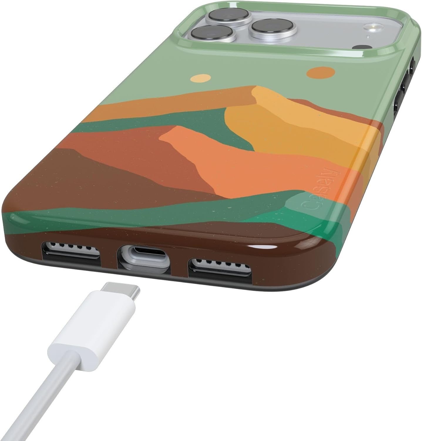 image:imageCasely iPhone 17 Pro Max Case Youre Dinomite Green Dinosaur Compatible with MagSafe Classic Ultra Thin DesignEndless Peaks Colorblock Mountain