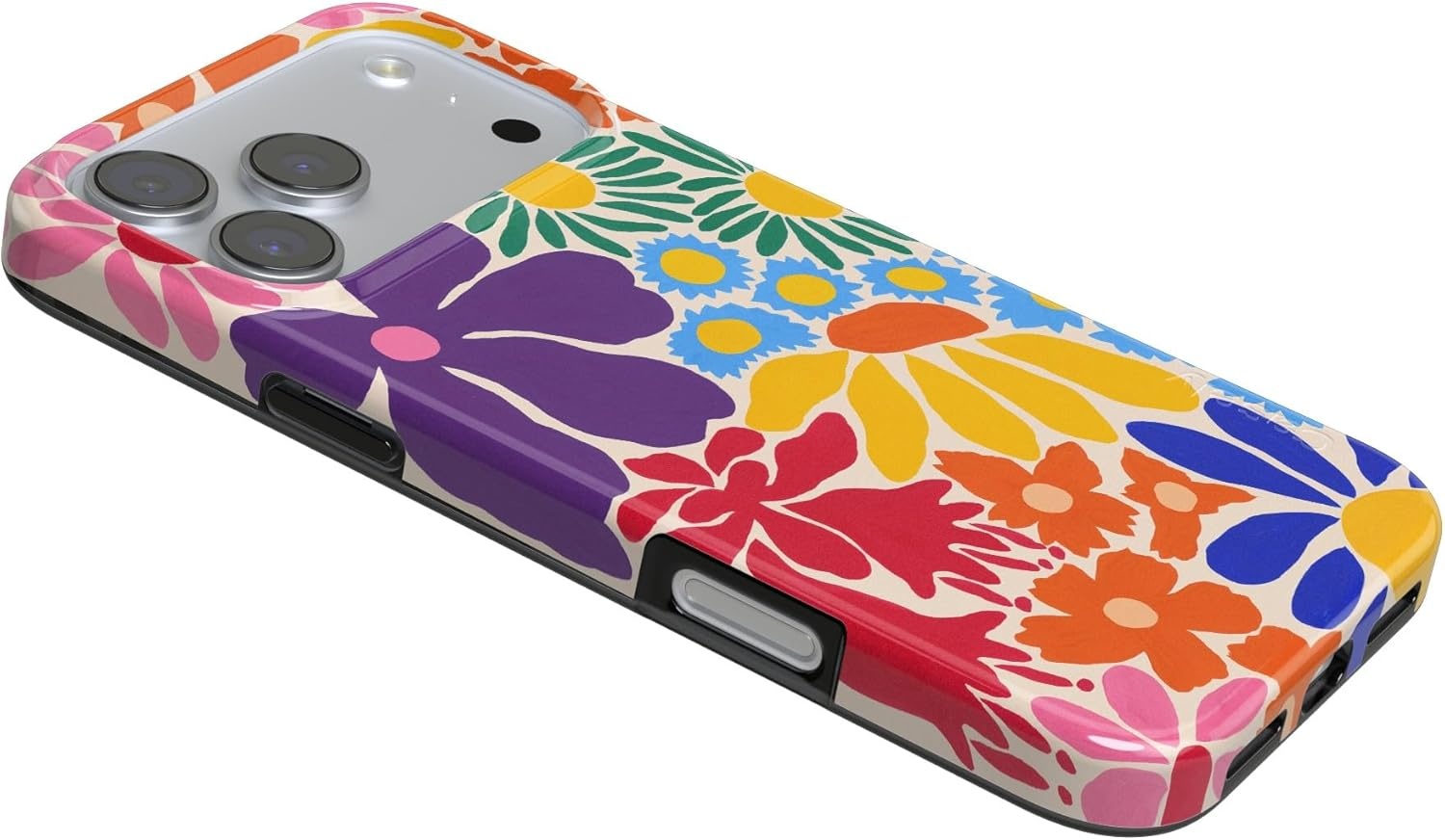 image:imageCasely iPhone 17 Pro Max Case Youre Dinomite Green Dinosaur Compatible with MagSafe Classic Ultra Thin DesignFlower Patch MultiColor Floral
