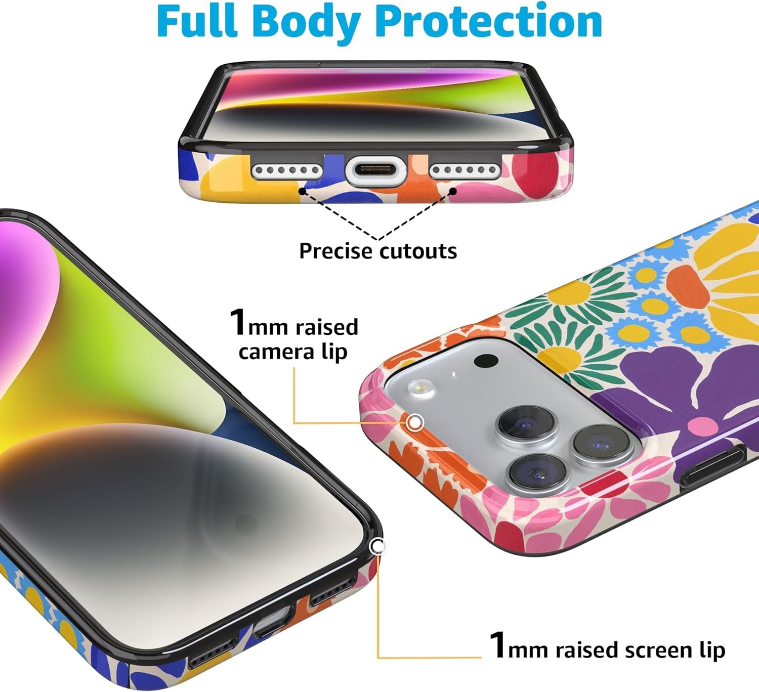 image:imageCasely iPhone 17 Pro Max Case Youre Dinomite Green Dinosaur Compatible with MagSafe Classic Ultra Thin DesignFlower Patch MultiColor Floral