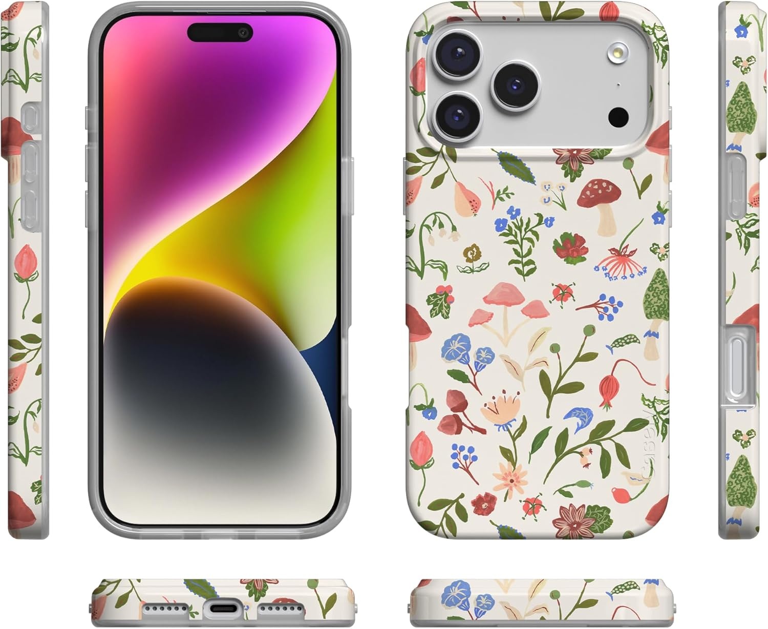 image:imageCasely iPhone 17 Pro Max Case Youre Dinomite Green Dinosaur Compatible with MagSafe Classic Ultra Thin DesignGarden Party Mushroom Floral