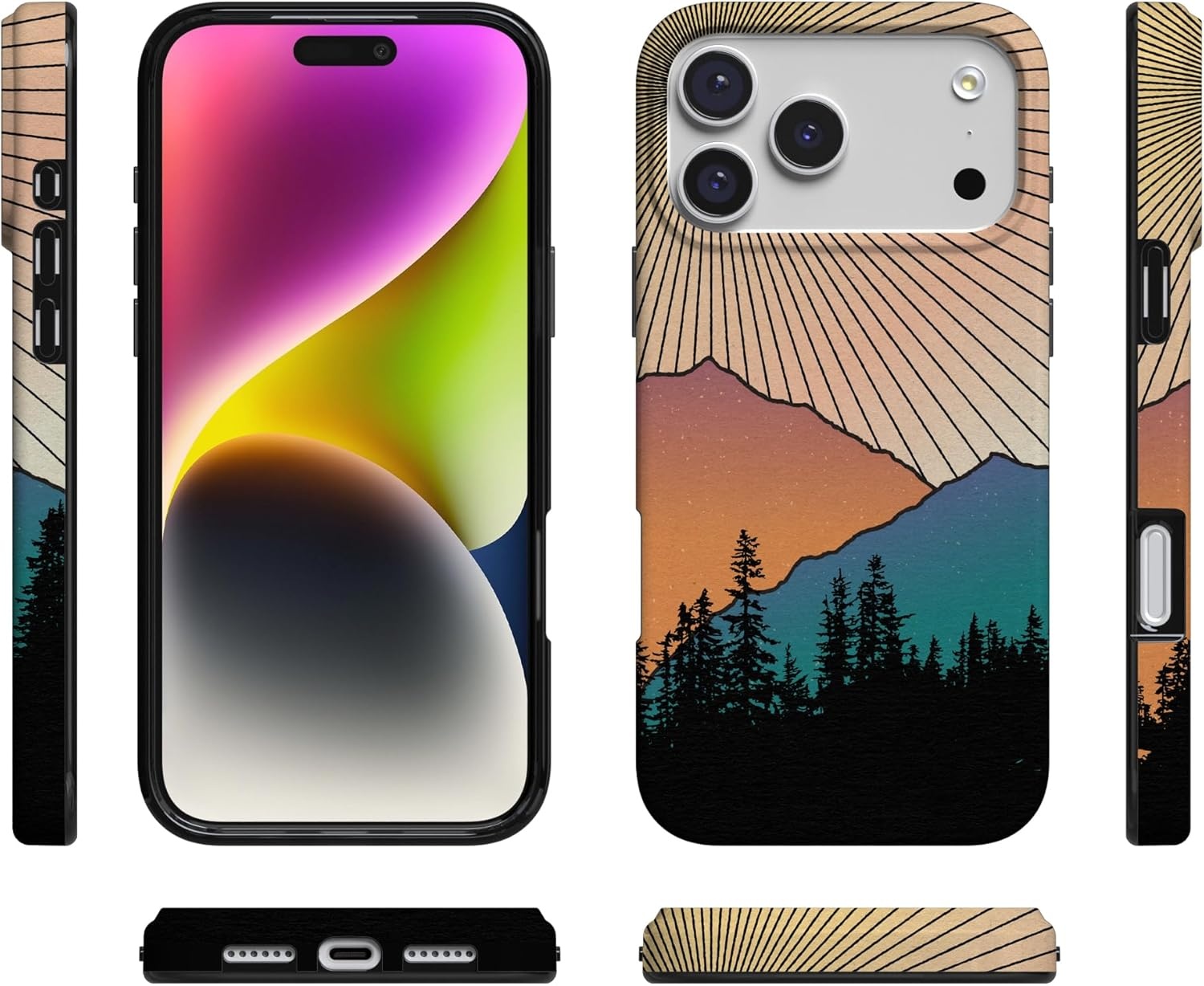 image:imageCasely iPhone 17 Pro Max Case Youre Dinomite Green Dinosaur Compatible with MagSafe Classic Ultra Thin DesignGolden Hour Mountain Sunset